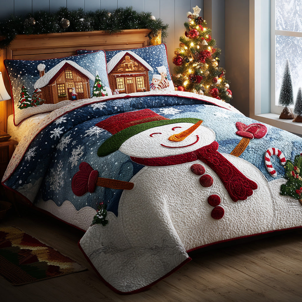 Joyful Smile Quilted Bedding Set Holiday Season Duvet Cover Set Christmas Presents For Mother In Law