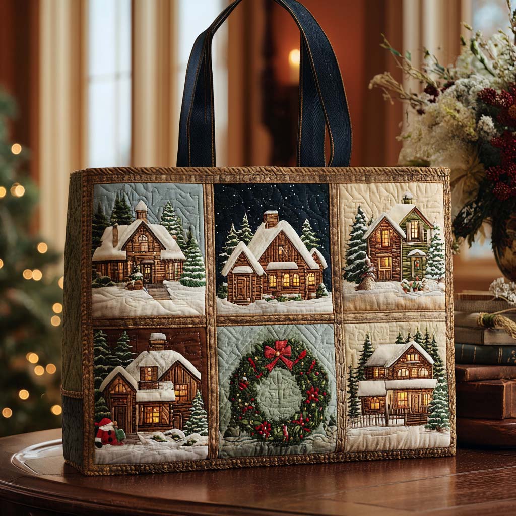 Joyful Spirit Quilted Tote Bag Ideas For Christmas Family Gifts