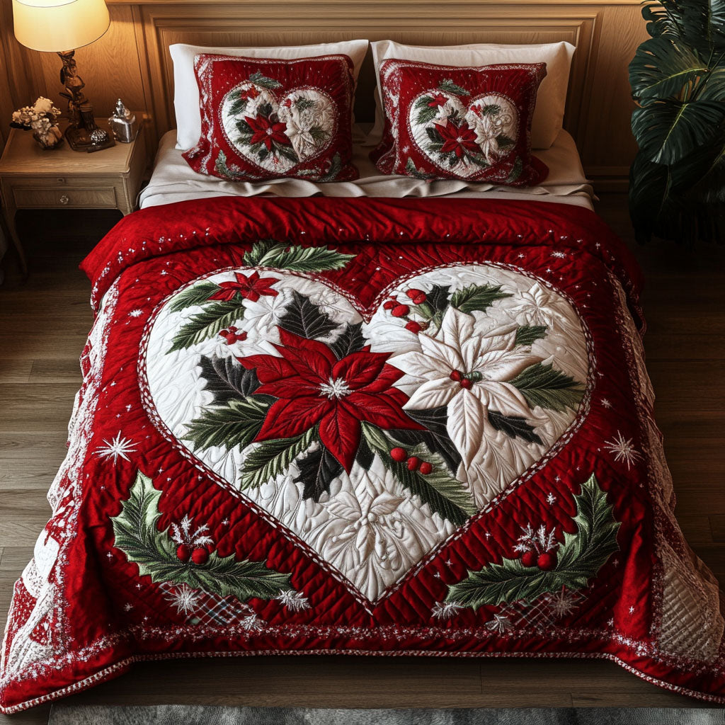 Joyful Wishes Quilted Bedding Set Bedspreads Queen Size Holiday Gifts For Mom