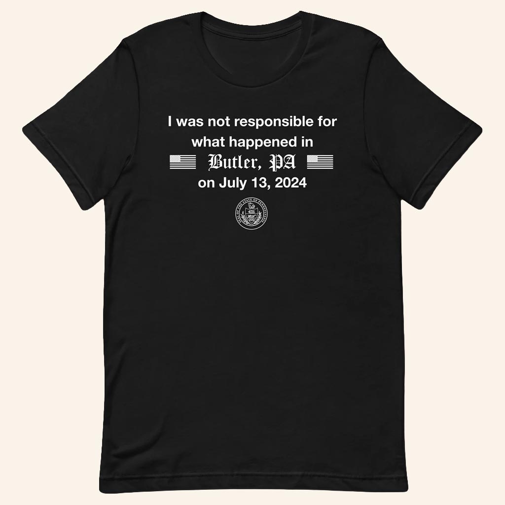 Jschlatt Merch The Presidential Mishap T-Shirt On July 13 2024 I Was Not Responsible Shirt