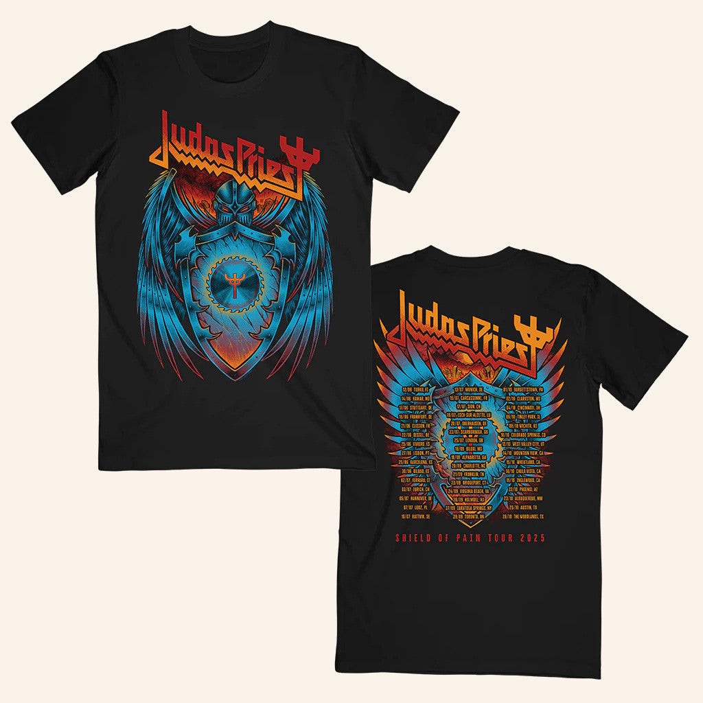 Judas Priest Merch Shield Wings Tour T-Shirt Gifts For Band Fans Judas Priest Merch Shield Wings Tour T-Shirt Gifts For Band Fans