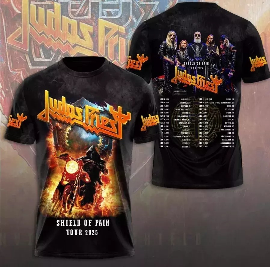 Judas Priest Shield Of Pain Tour 2025 T-Shirt Cool Gifts For Music Lovers
