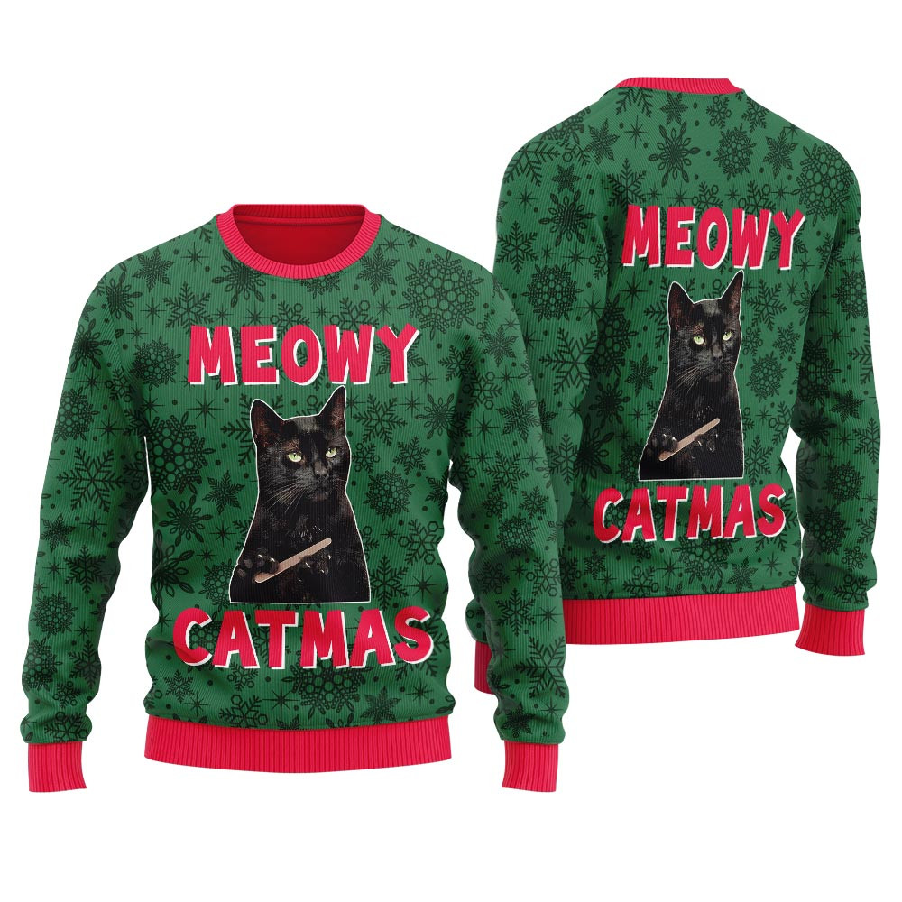Judging Cat Meme Christmas Sweater Trendy Winter Sweatshirt for Cozy Moments