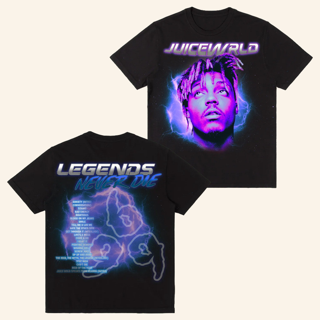 Juice WRLD Merch Legends Live Forever T-Shirt Gifts For Rapper Fans