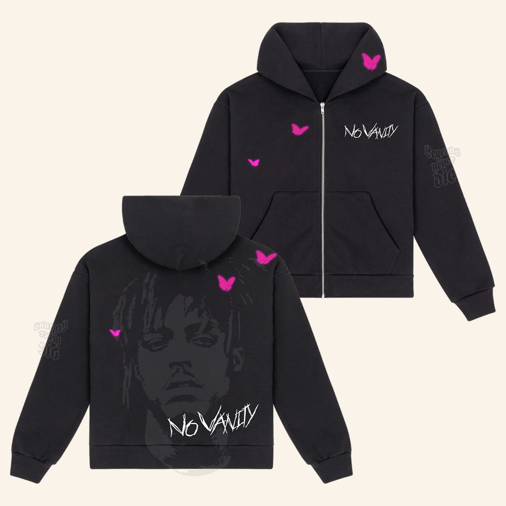 Juice WRLD Merch No Vanity Zip Hoodie Juice WRLD Hoodie Best Gift For Rapper Fan