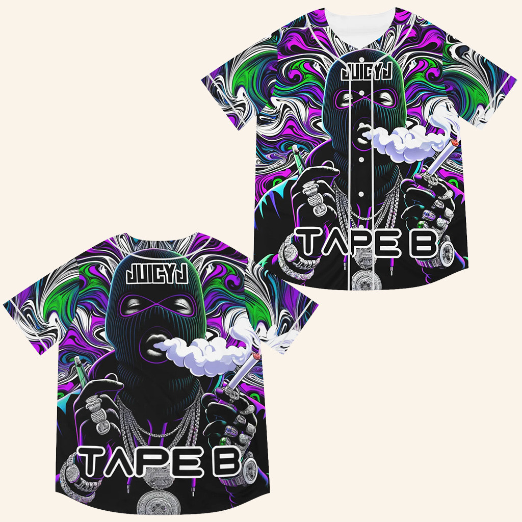 Juicy J Tape B Jersey Unique EDM And Hip Hop Apparel Music Related Gifts For Guys Juicy J Tape B Jersey Unique EDM And Hip Hop Apparel Music Related Gifts For Guys