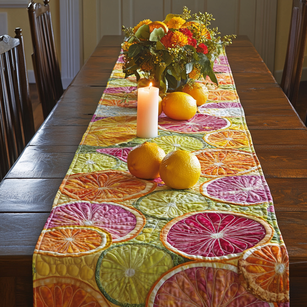 Juicy Joy Quilted Table Runner Dining Room Decor Ideas Best Friend Presents