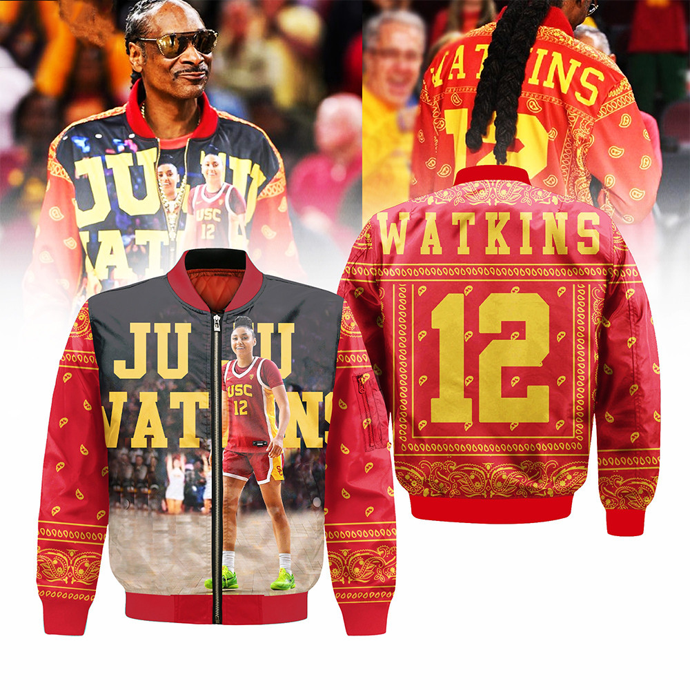 JuJu Watkins 12 USC Trojans Zip Bomber Jacket Snoop Dogg Wearing JuJu Watkins Merch