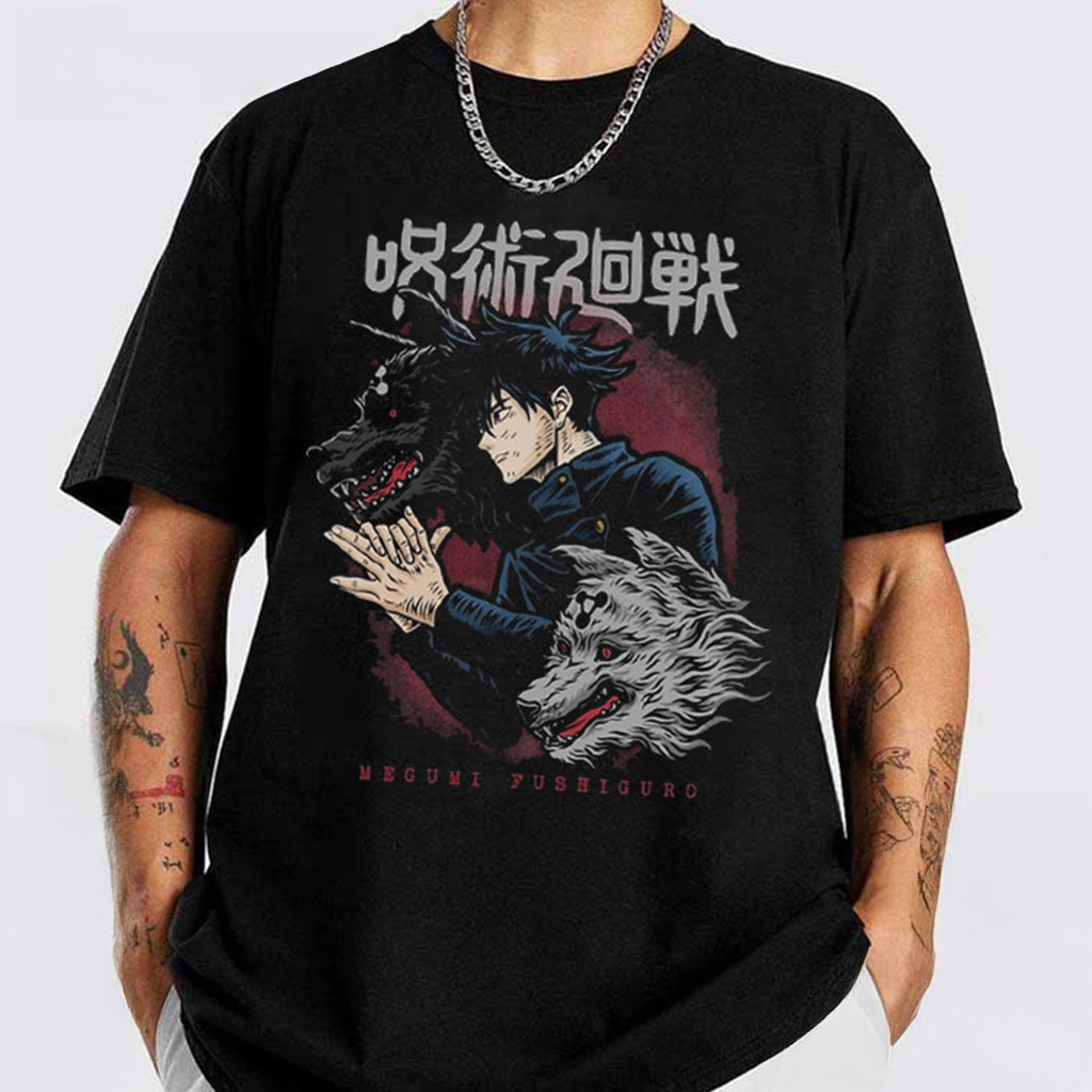 Jujutsu Kaisen Megumi Fushiguro Divine Dogs Anime T-Shirt Xmas Gifts For Boyfriend Jujutsu Kaisen Megumi Fushiguro Divine Dogs Anime T-Shirt Xmas Gifts For Boyfriend