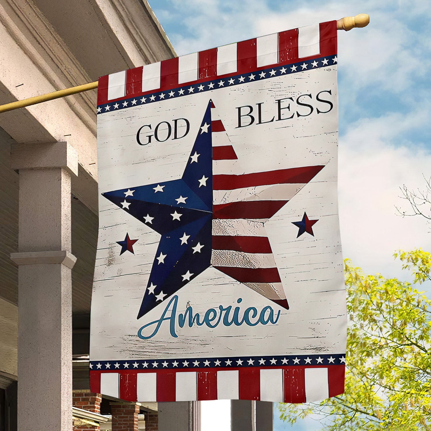 July 4th American Garden Flag God Bless America Independence Day Yard Flag Gift For Dad