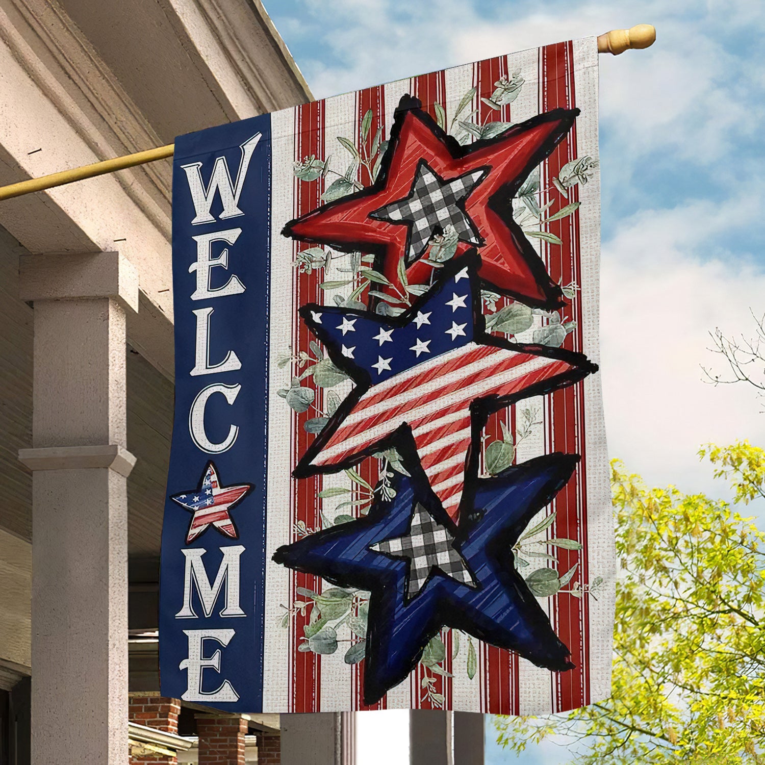July 4th American Garden Flag Welcome Independence Day Yard Flag Gift For America Lovers