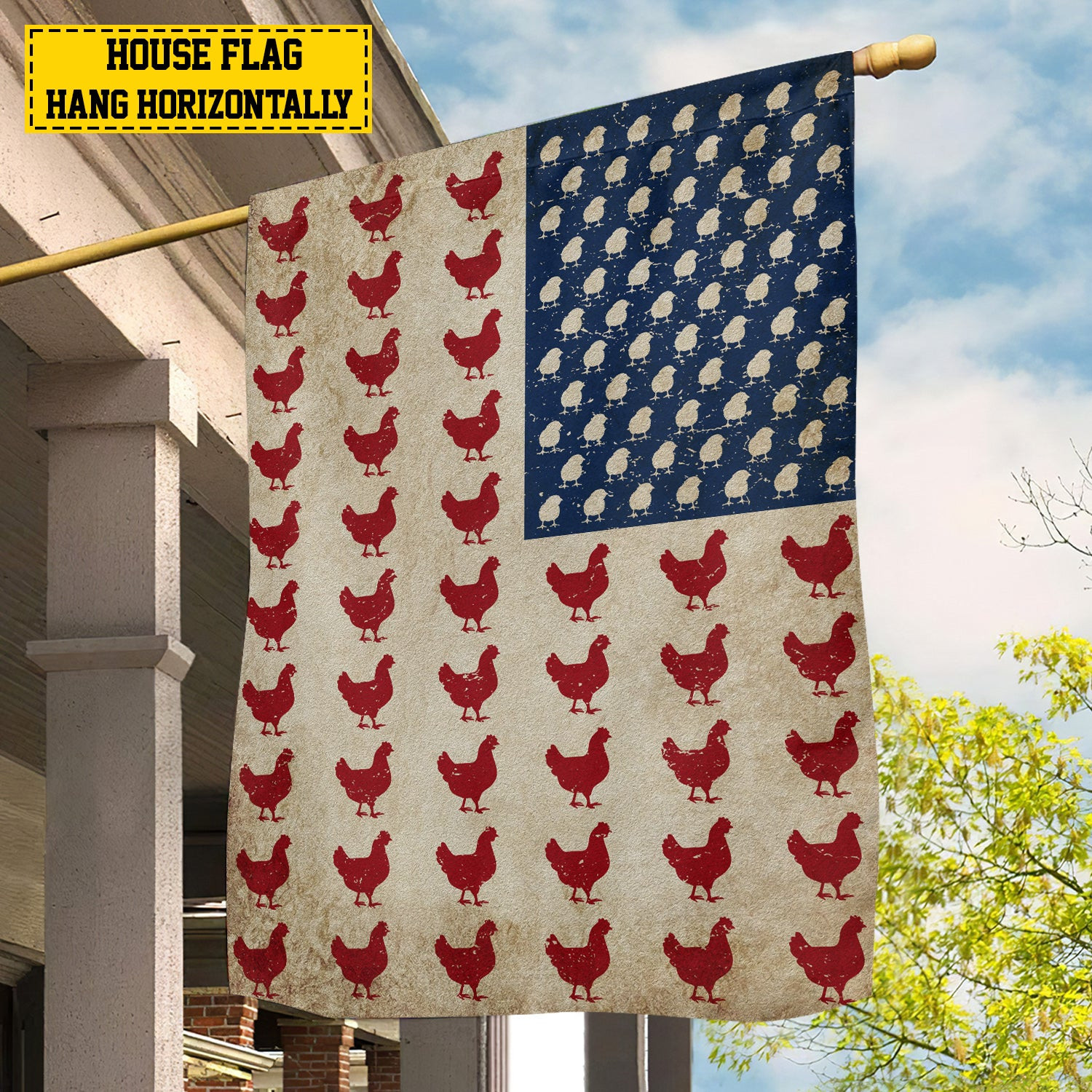 July 4th Chicken American Flag Independence Day Patriotic Chicken Usa Yard Flag Gift For Farmers