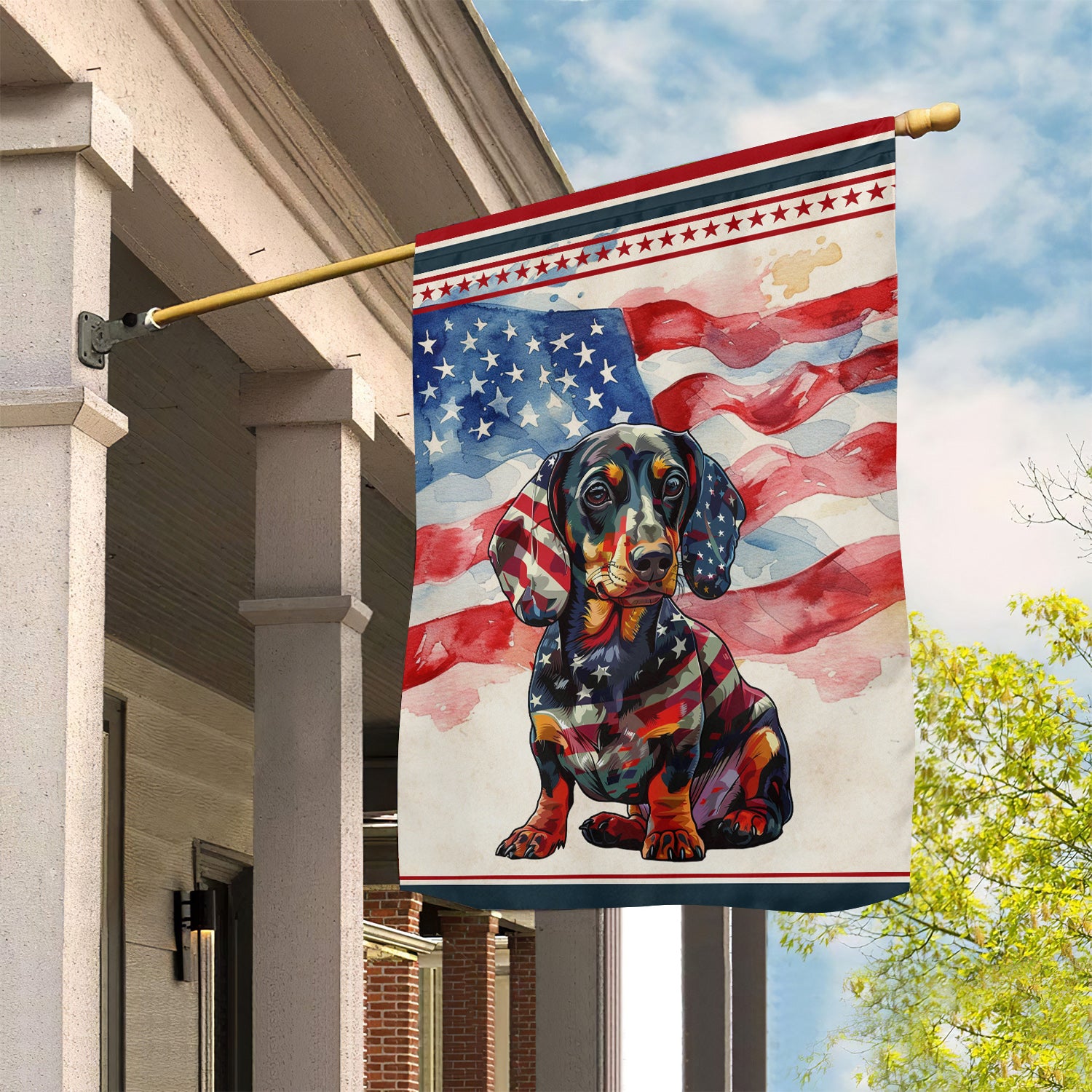 July 4th Dachshund Dog Garden Flag The Patriotic Dachshund Yard Flag Gift For Dog Lovers