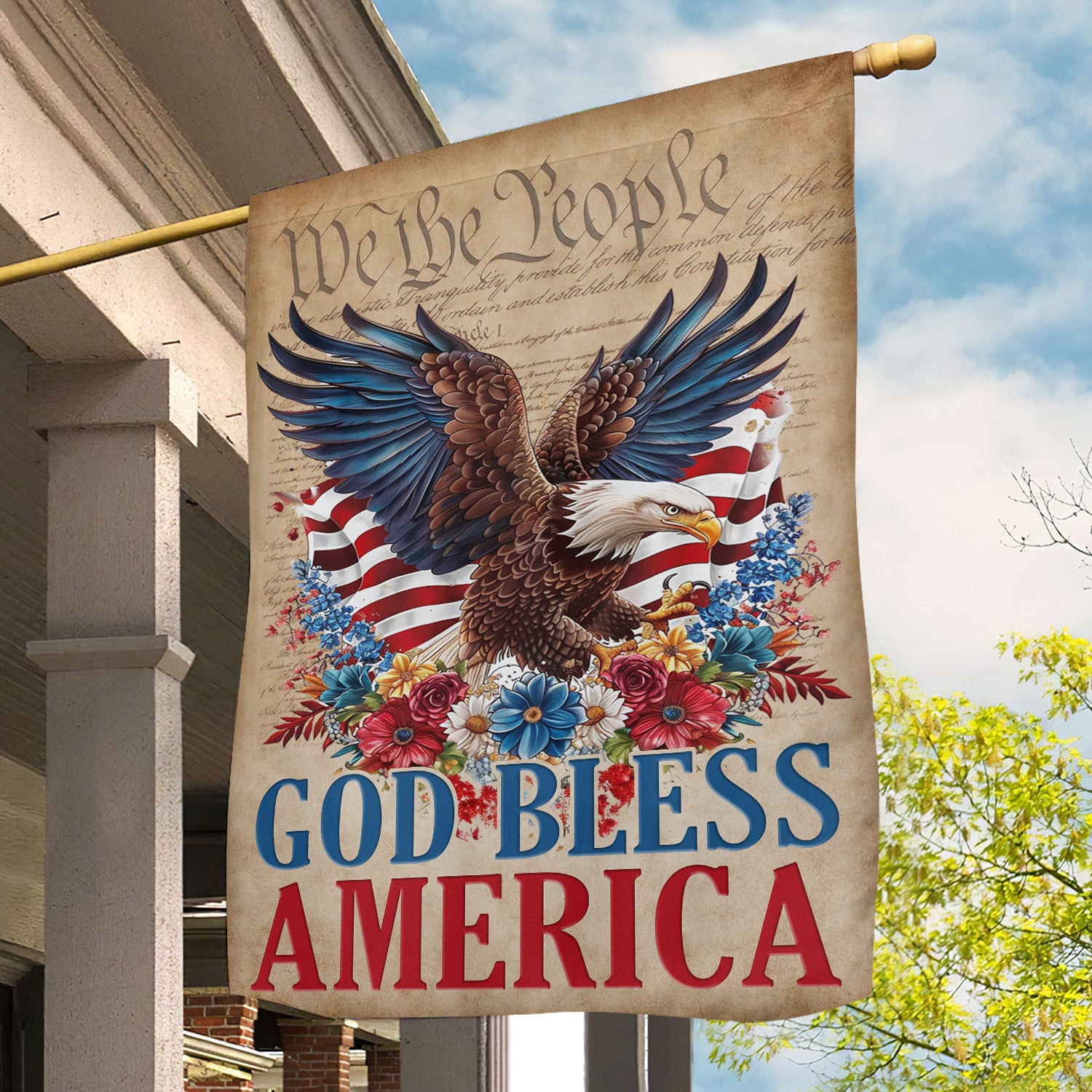 July 4th Eagle Garden Flag God Bless America Independence Day Yard Flag Gift For Eagle Lovers