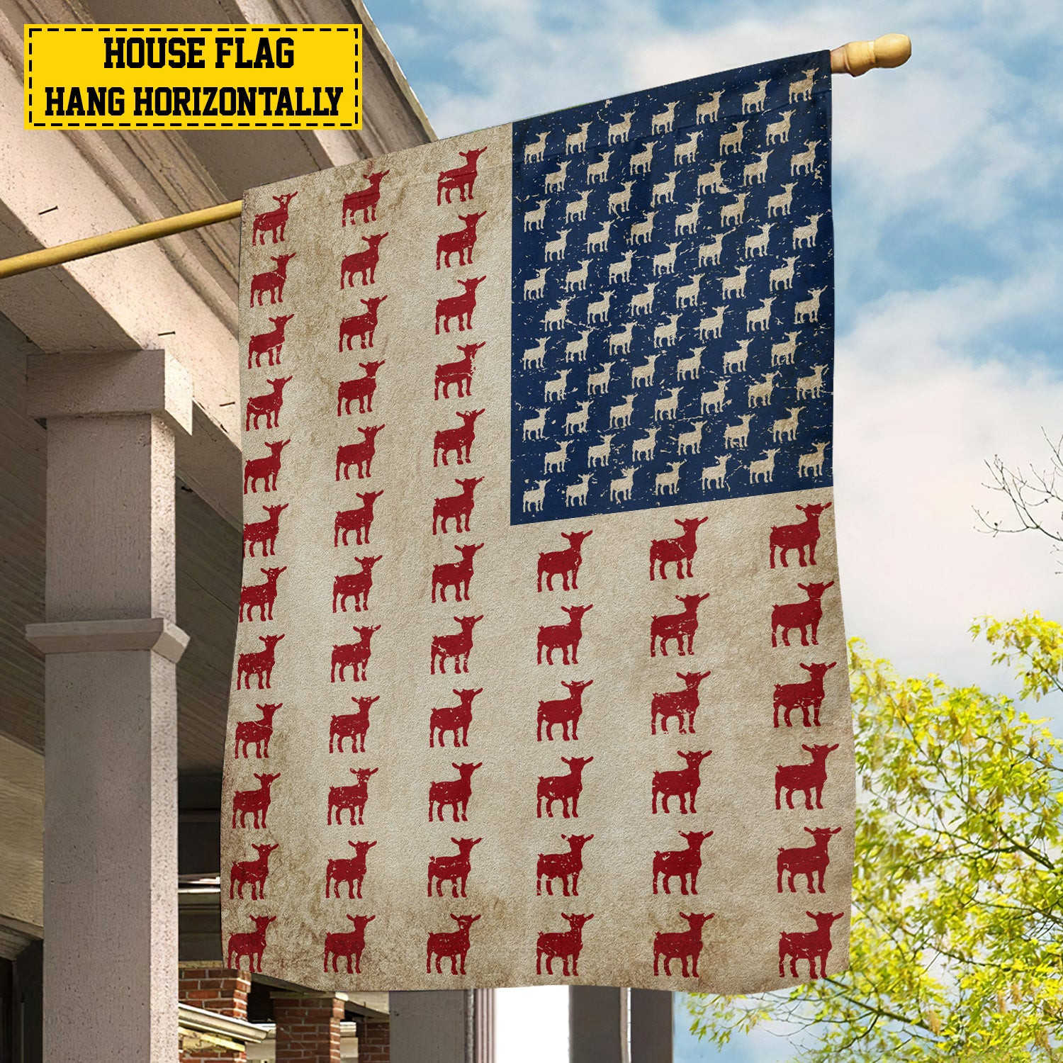 July 4th Goat American Flag Independence Day Patriotic Goat Usa Yard Flag Gift For Goat Lovers
