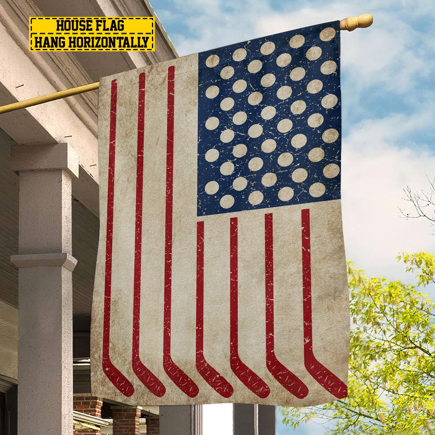 July 4th Hockey American House Flag Independence Day Hockey Usa Gift For Hockey Lovers