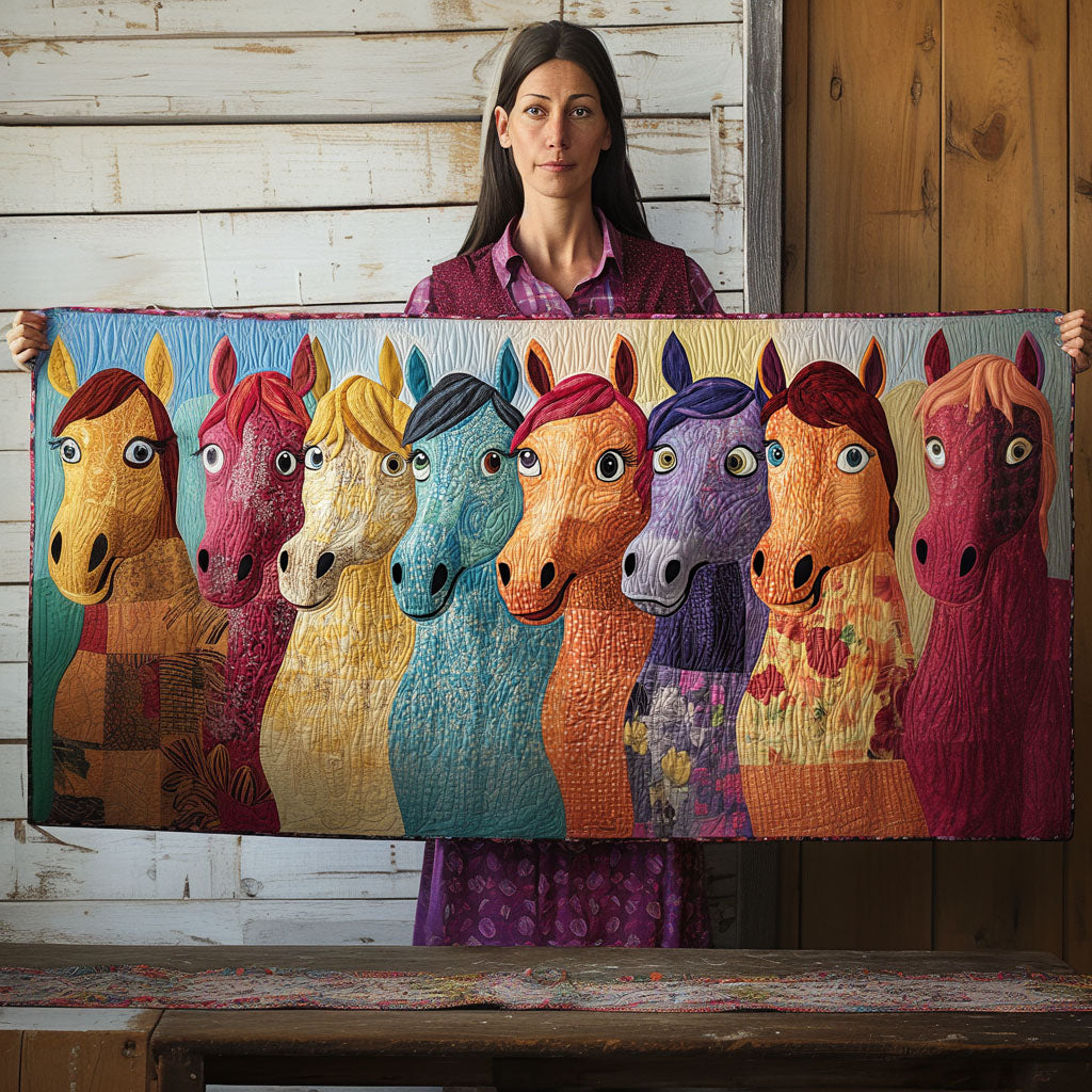 Jumpy Jumper Quilted Table Runner Holiday Runner Dining Birthday Presents For Horse Lovers