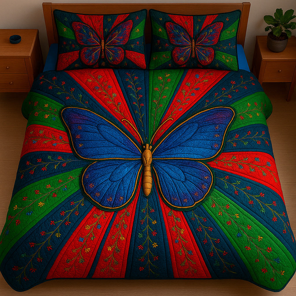 Juneteenth Butterfly Quilted Bedding Set Duvet Cover Merchandise Melanin Black Women Gifts For Her
