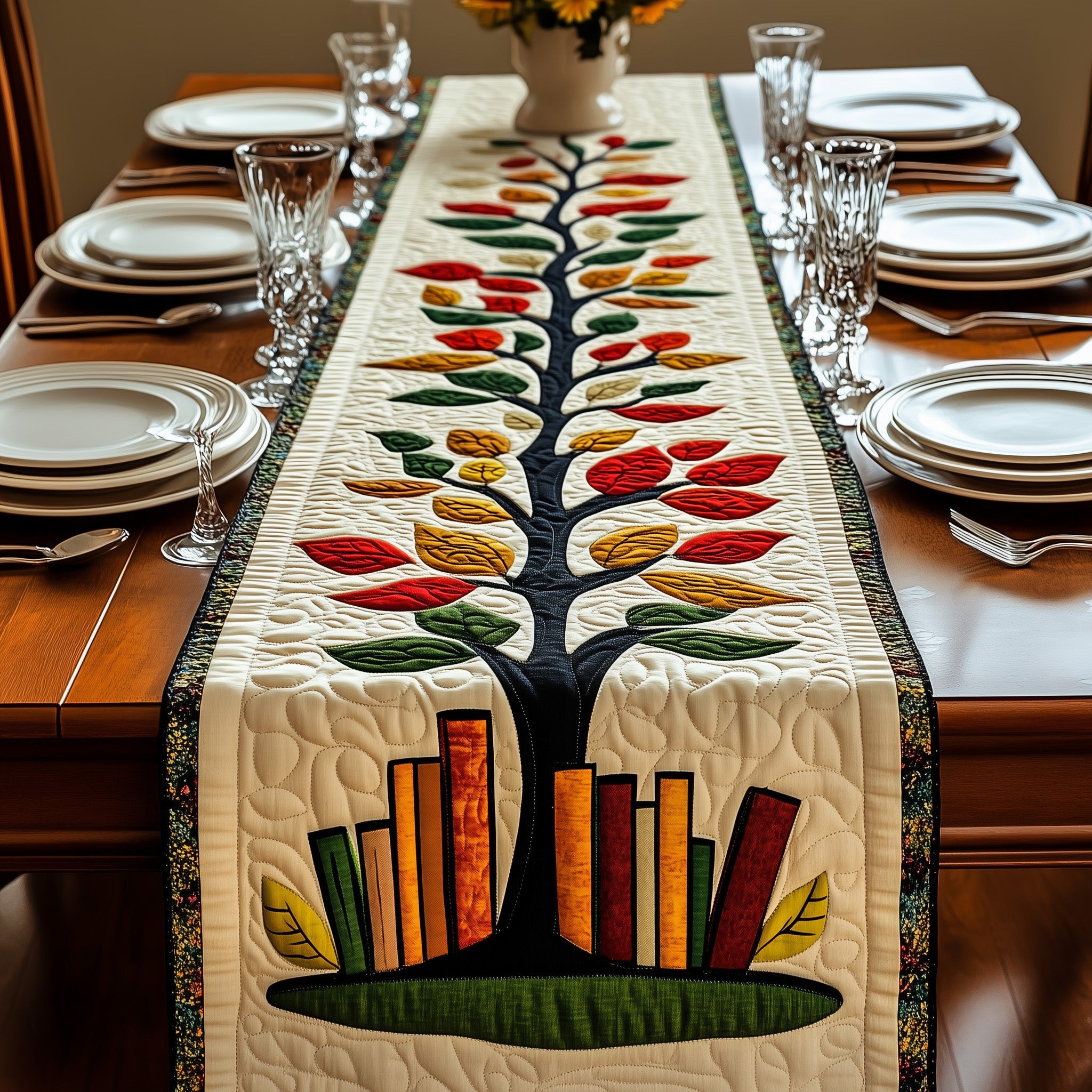 Juneteenth Legacy Tree Quilted Table Runner Christmas Dining Table Runner
