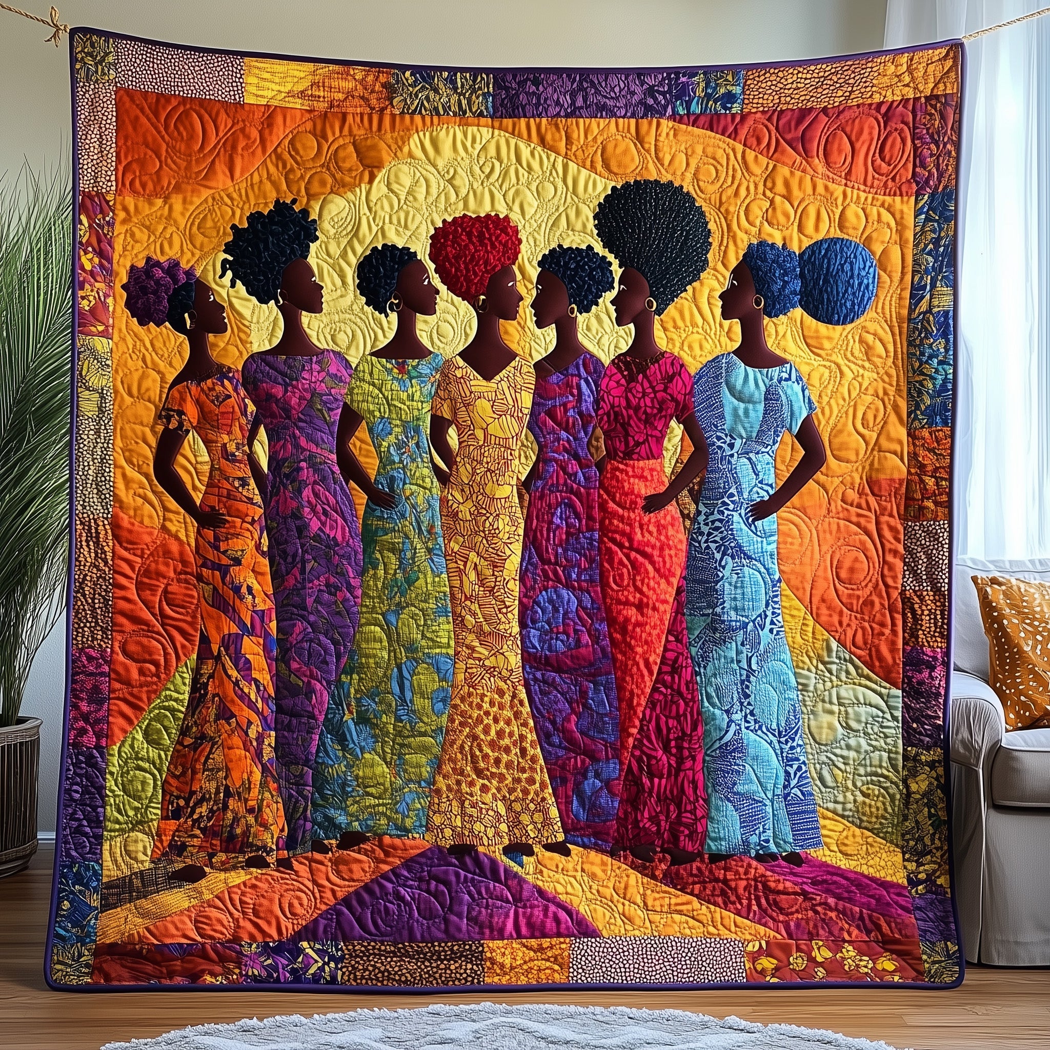 Juneteenth Queens Quilted Blanket Festive Quilted Blanket for Couch & Bed