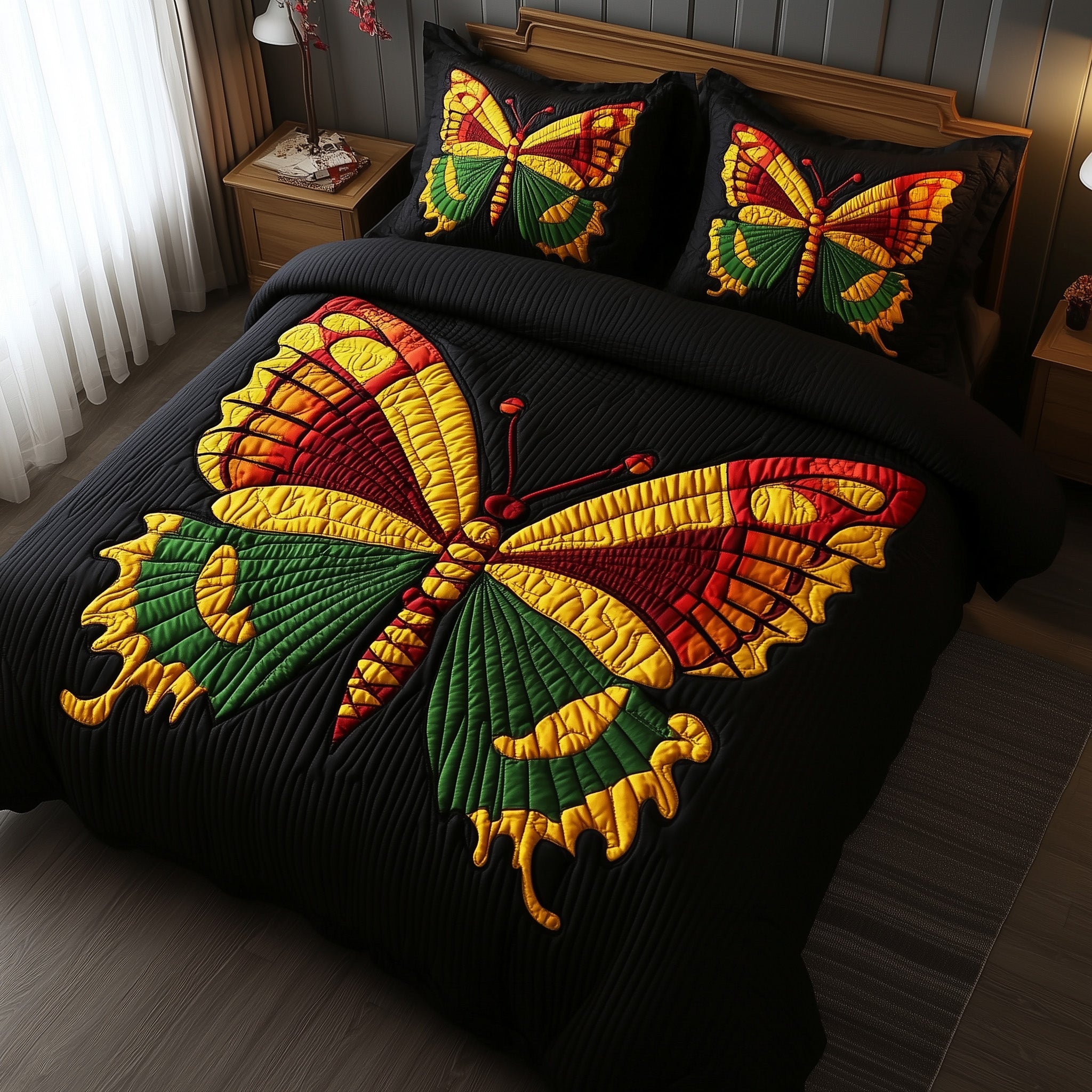 Juneteenth Quilted Bedding Set Duvet Cover Bed Sheet Butterfly Gifts For Women