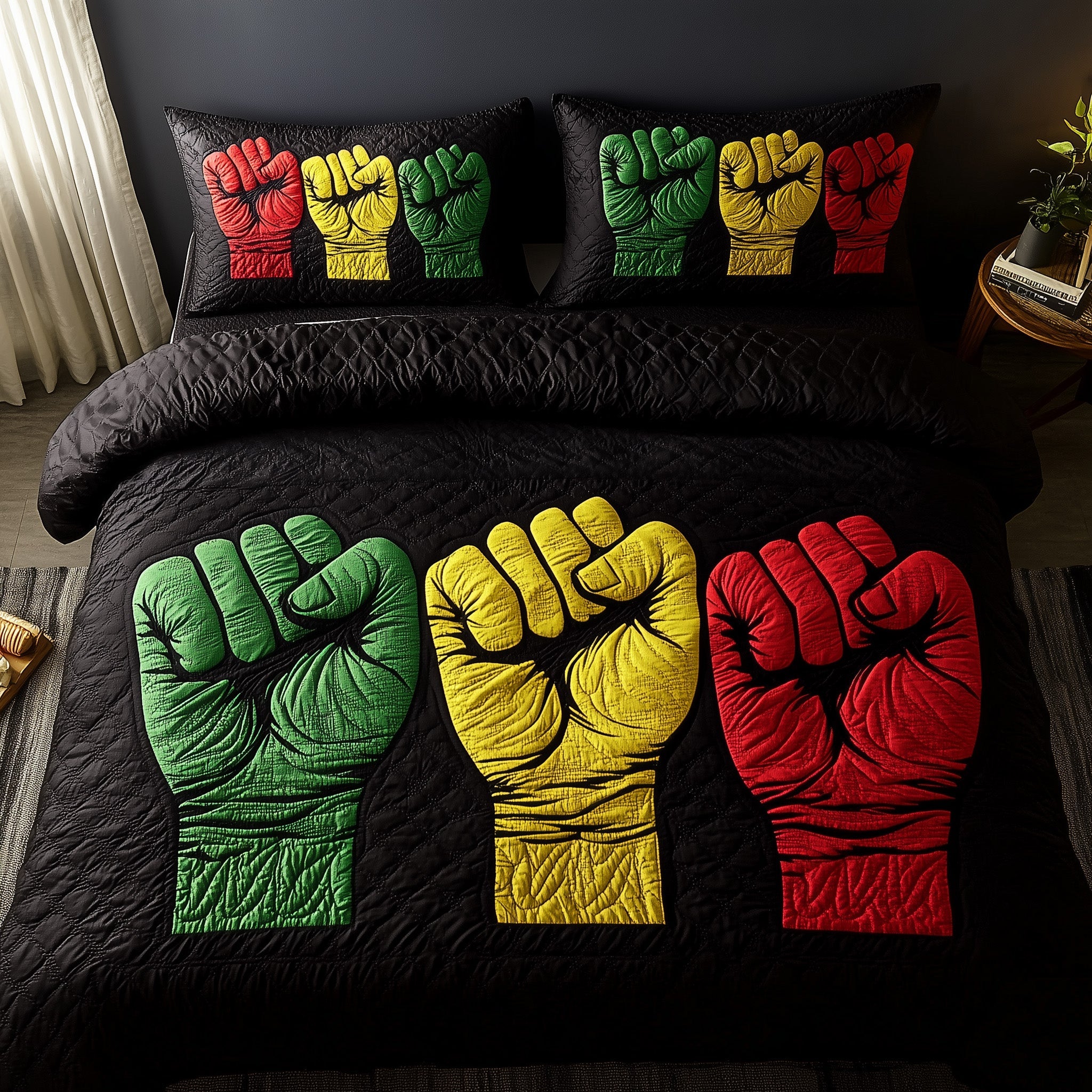 Juneteenth Quilted Bedding Set Duvet Cover Bed Sheet Great African American Gifts