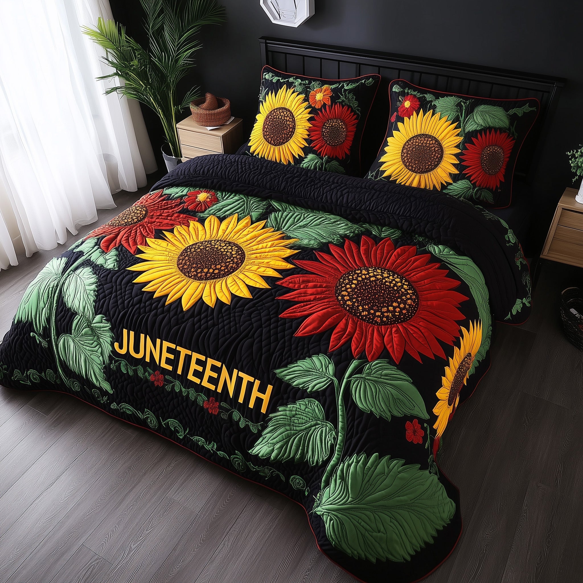 Juneteenth Quilted Bedding Set Duvet Cover Bed Sheet Great African American Gifts For Women