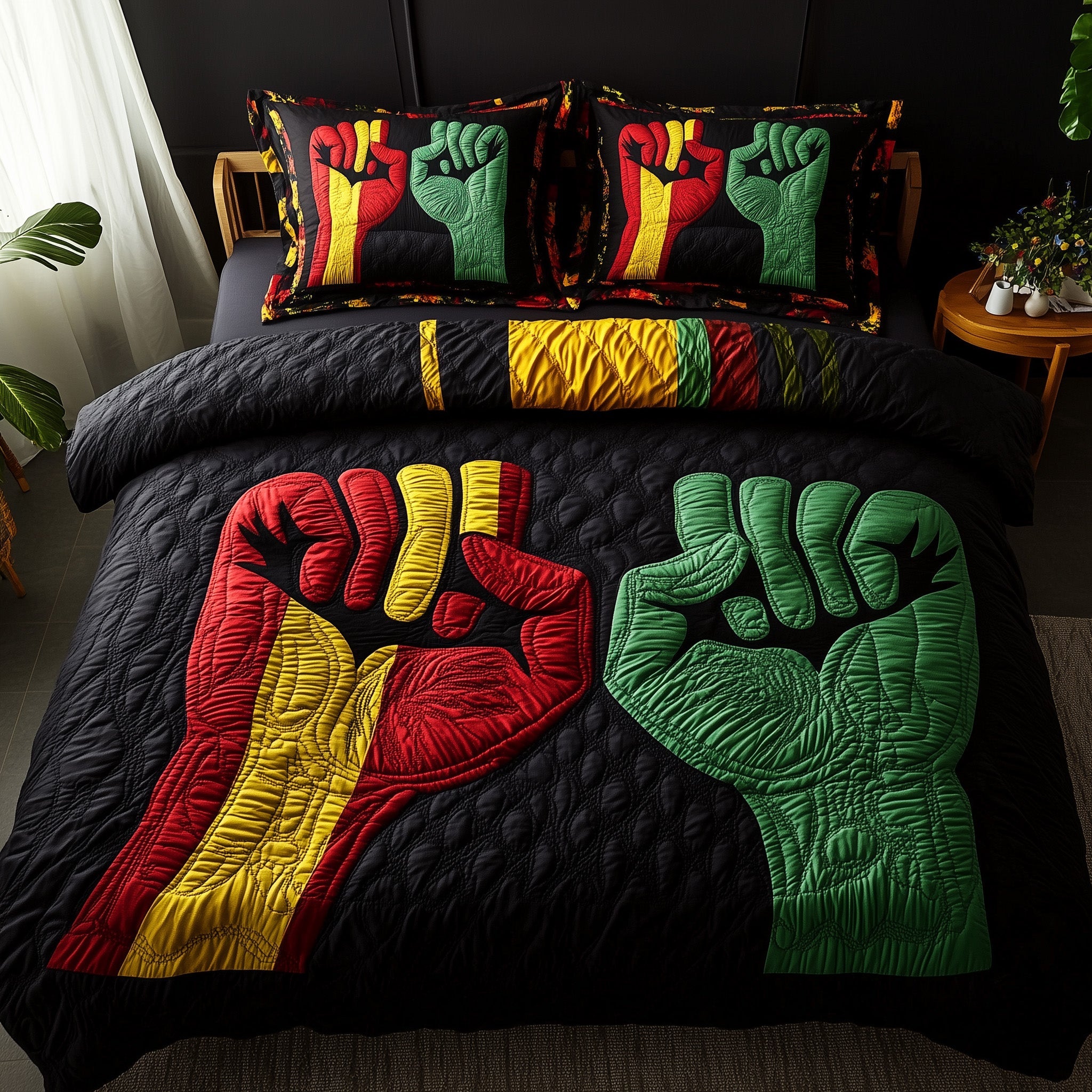 Juneteenth Quilted Bedding Set Duvet Cover Bed Sheet Great Black History Month Gifts