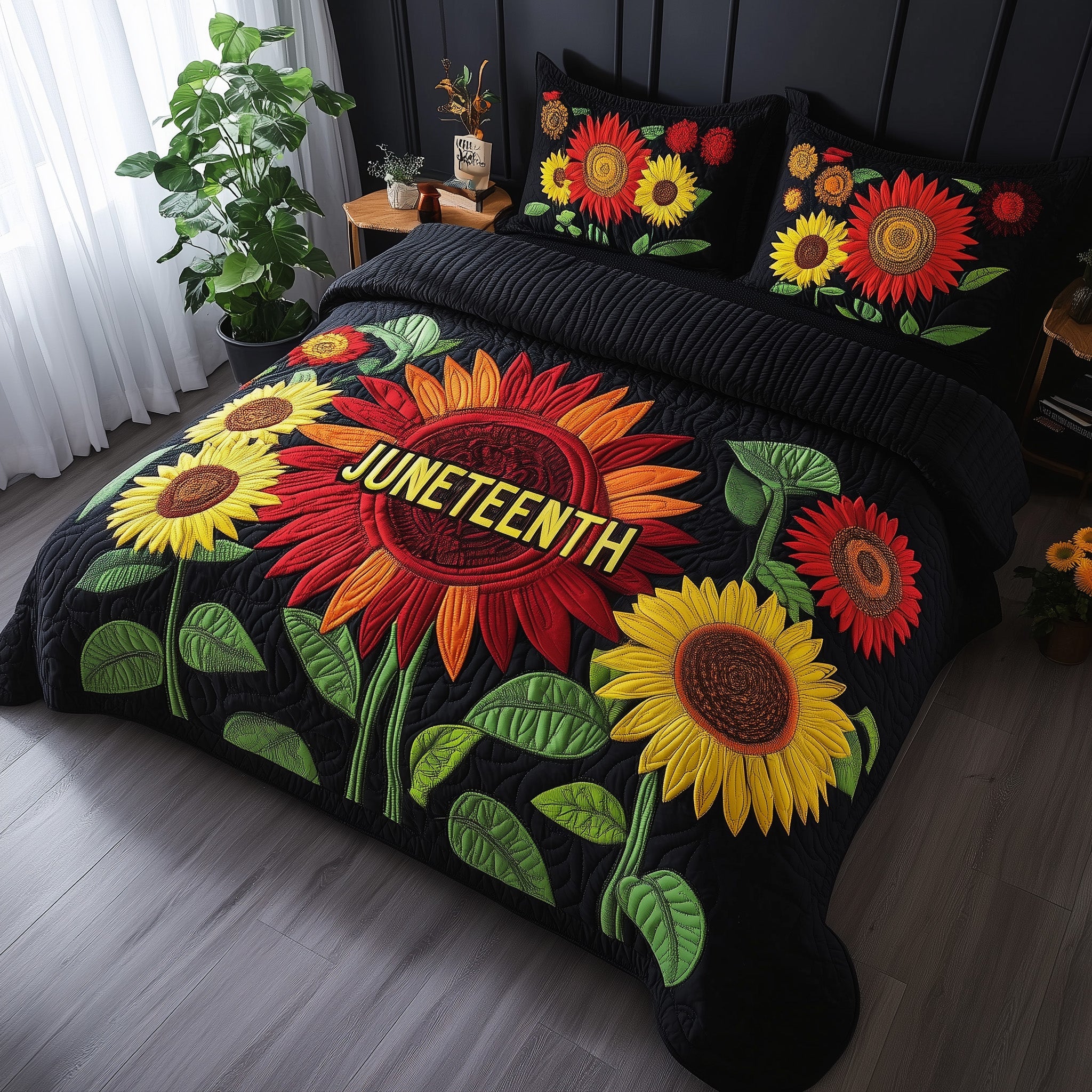 Juneteenth Quilted Bedding Set Duvet Cover Bed Sheet Great Gifts For Black History Month