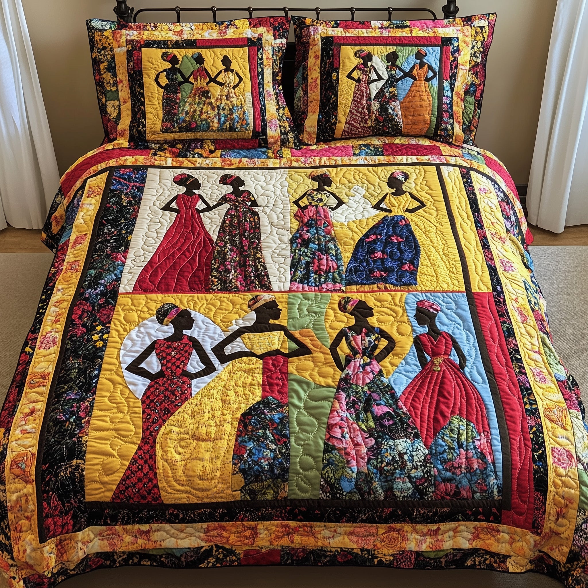 Juneteenth Quilted Bedding Set Duvet Cover Merchandise Best Cool African American Gifts