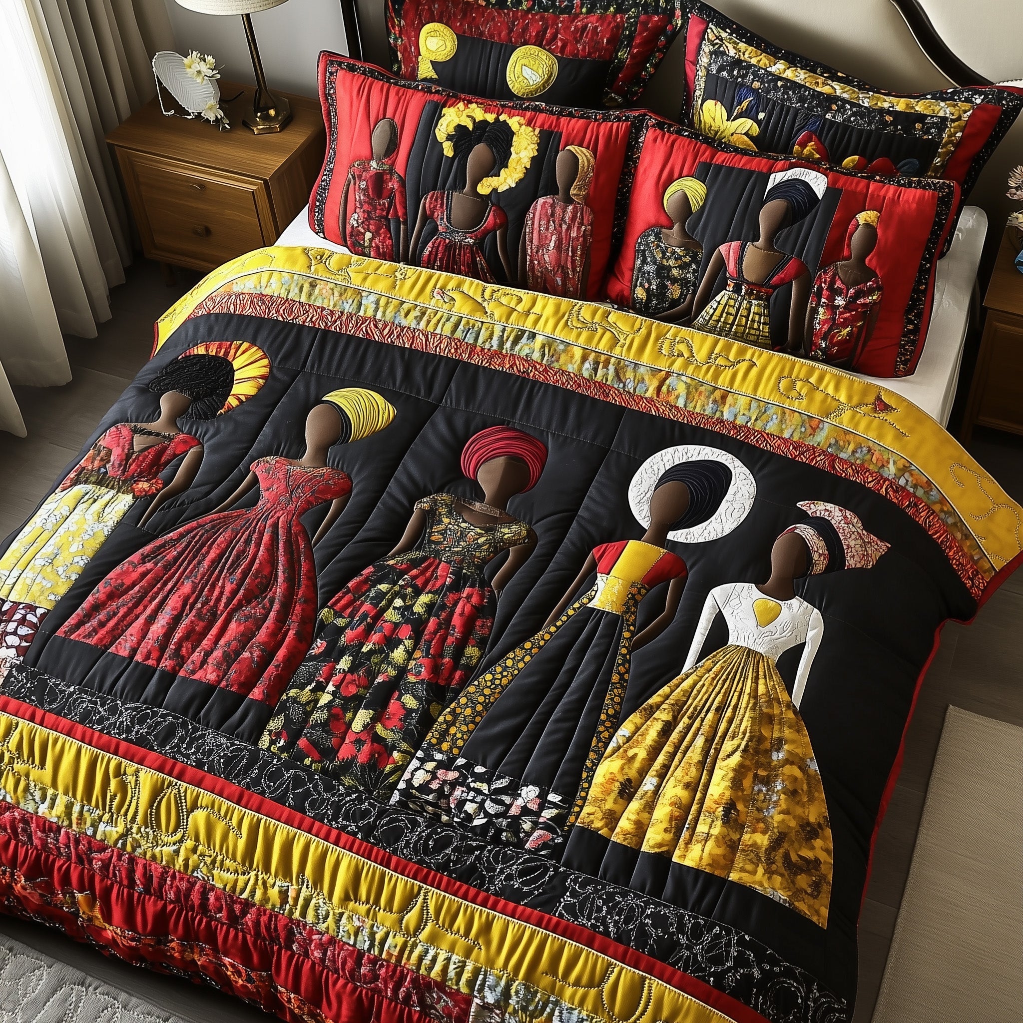 Juneteenth Quilted Bedding Set Duvet Cover Merchandise Cool African American Heritage Month Gifts