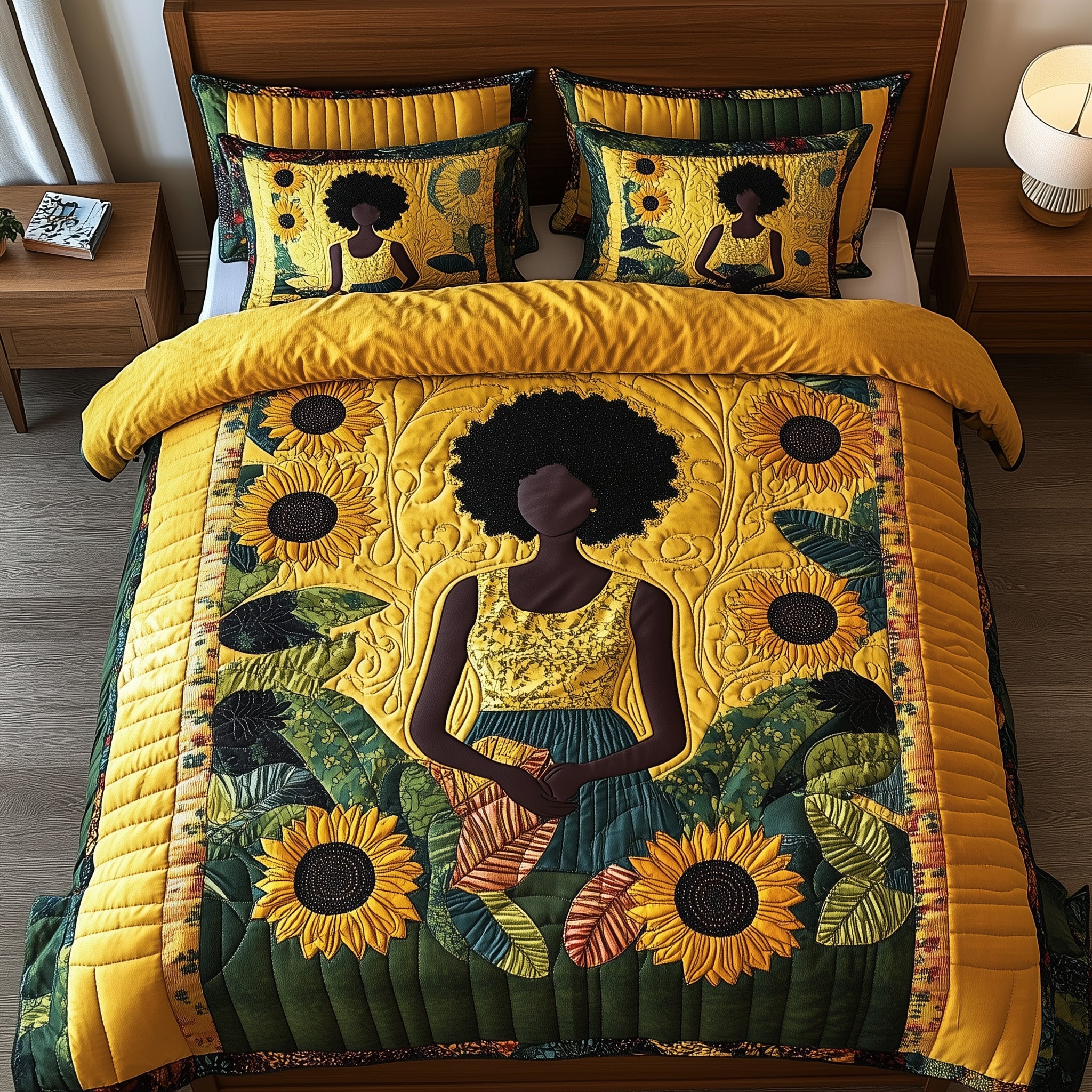 Juneteenth Quilted Bedding Set Duvet Cover Merchandise Cool Melanin African American Gifts Stuff