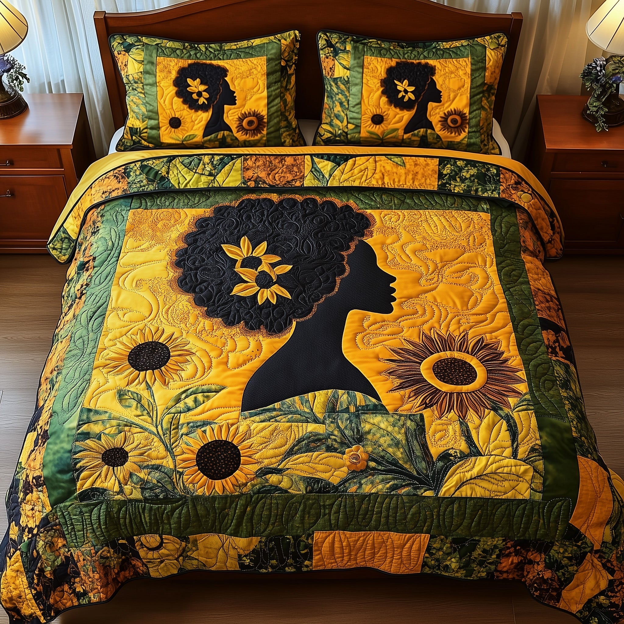 Juneteenth Quilted Bedding Set Duvet Cover Merchandise Melanin African American Gifts