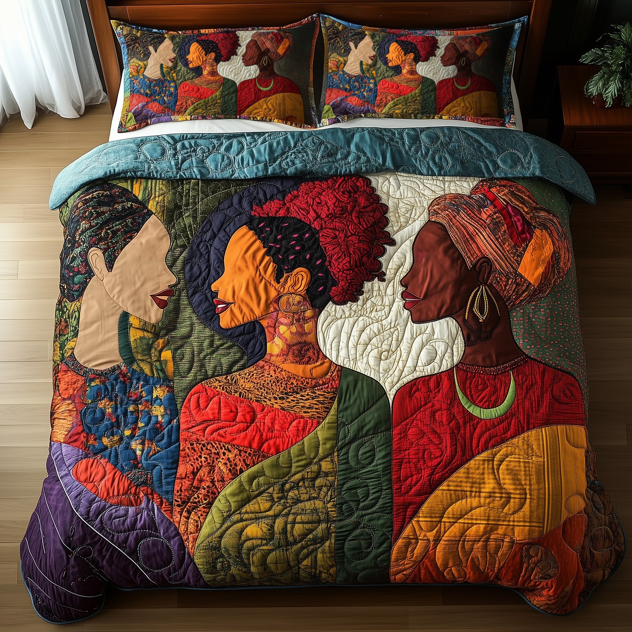 Juneteenth Quilted Bedding Set Duvet Cover Merchandise Melanin Black History Gifts For Ladies
