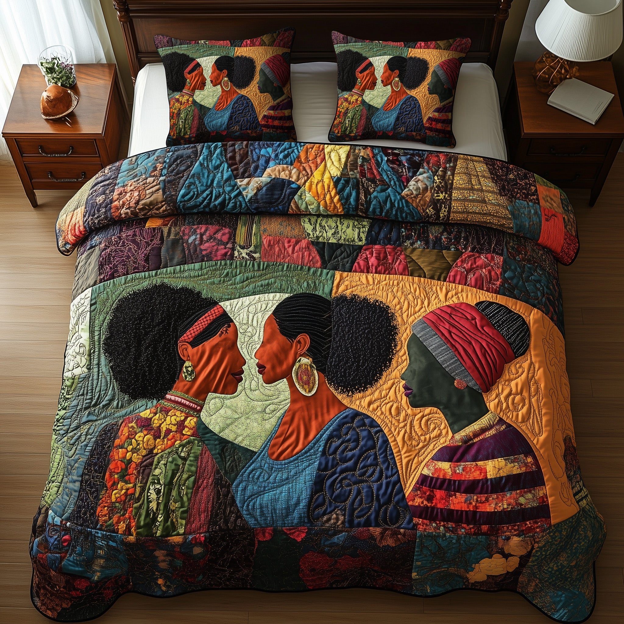 Juneteenth Quilted Bedding Set Duvet Cover Merchandise Melanin Black Women Gifts For Her