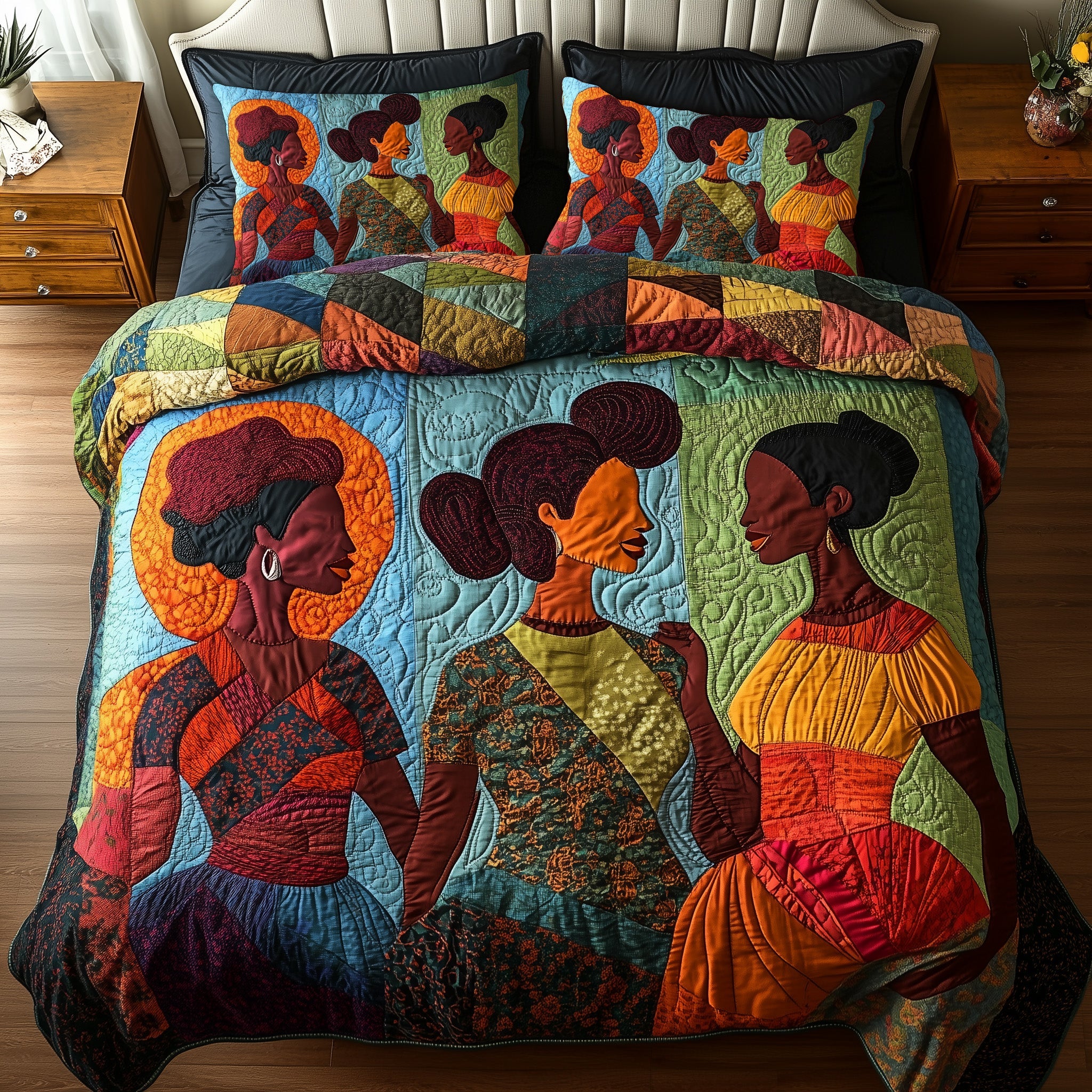 Juneteenth Quilted Bedding Set Duvet Cover Merchandise Melanin Gifts For Black Women
