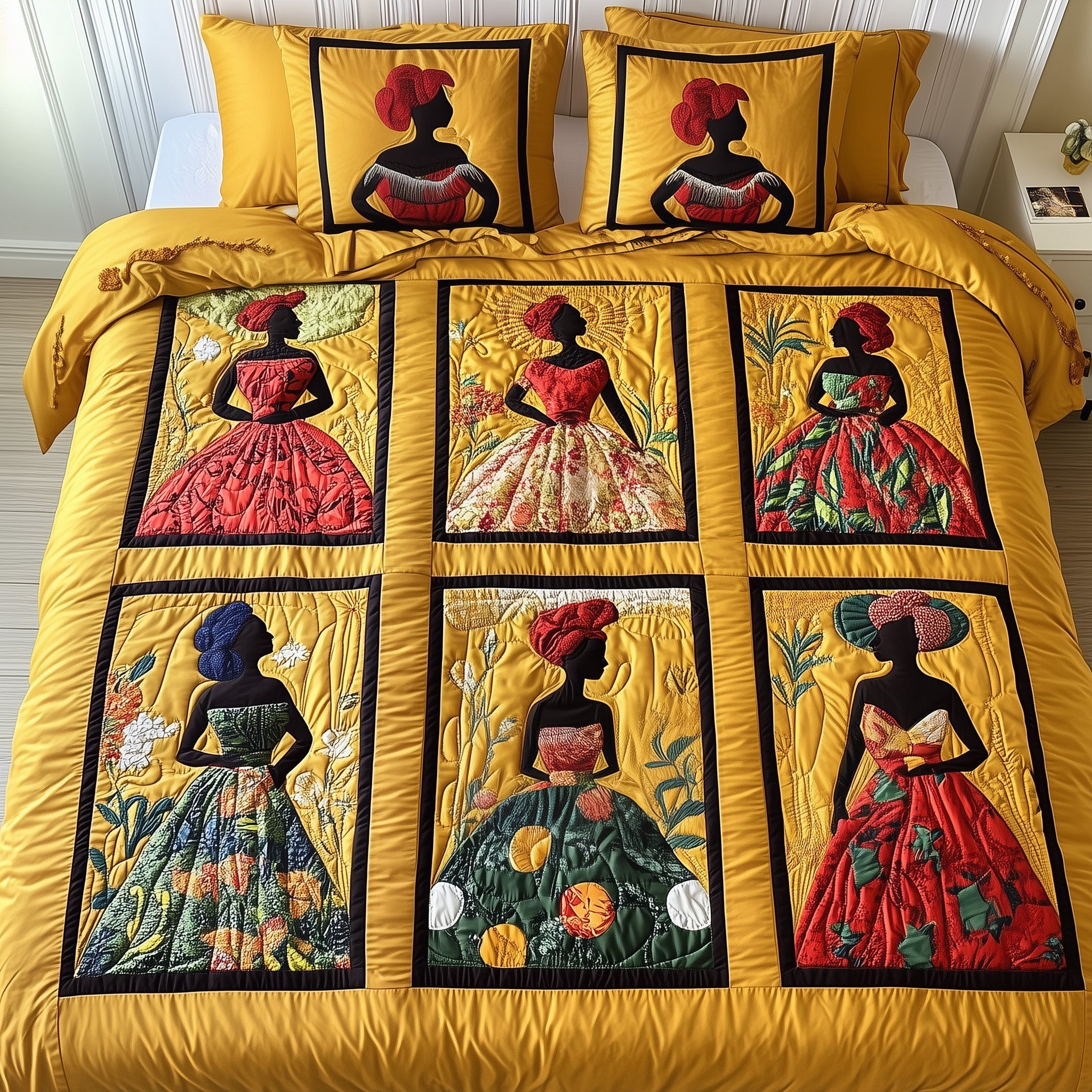 Juneteenth Quilted Bedding Set Duvet Cover Merchandise Melanin Themed Gifts