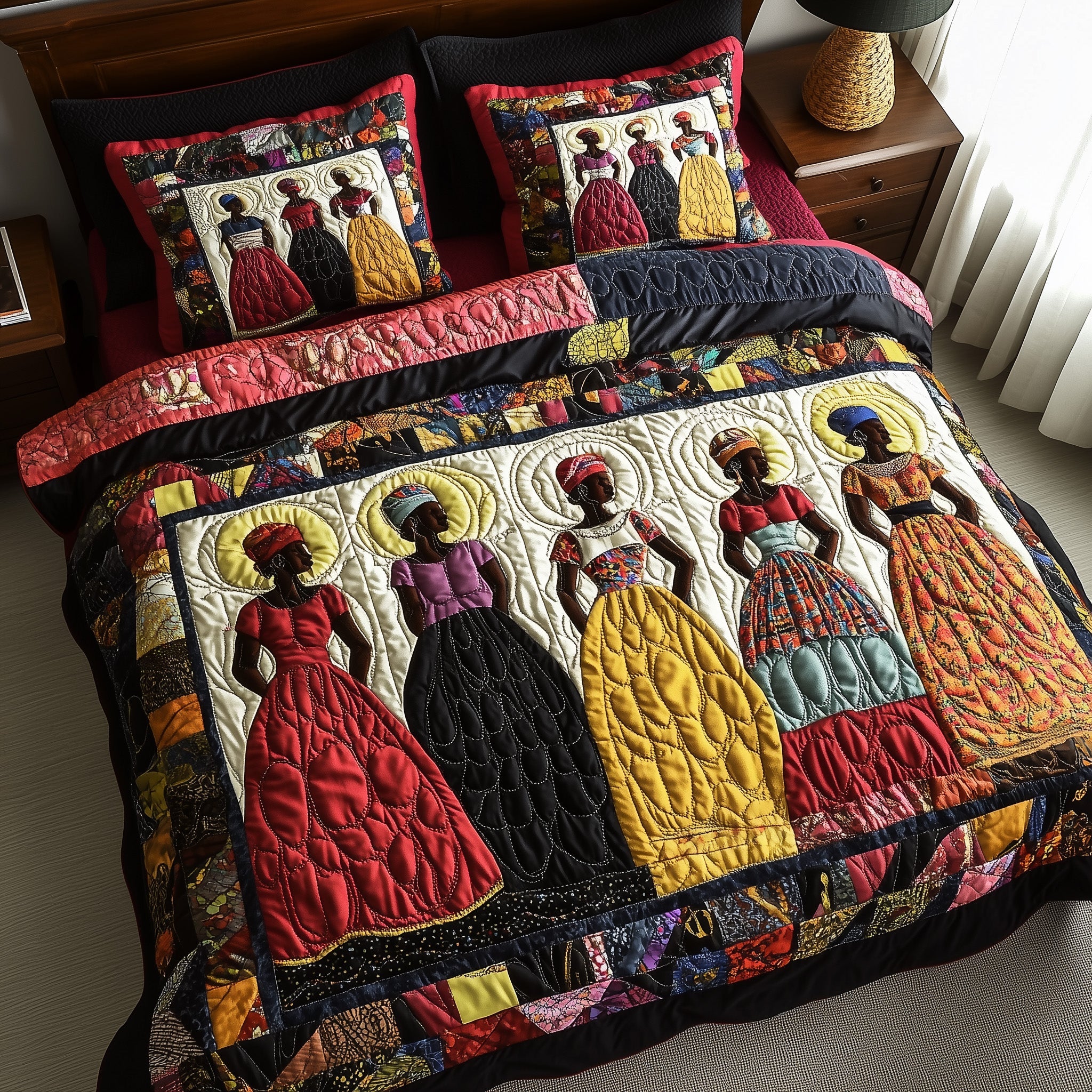 Juneteenth Quilted Bedding Set Duvet Cover Merchandise Themed African American Gifts For Women