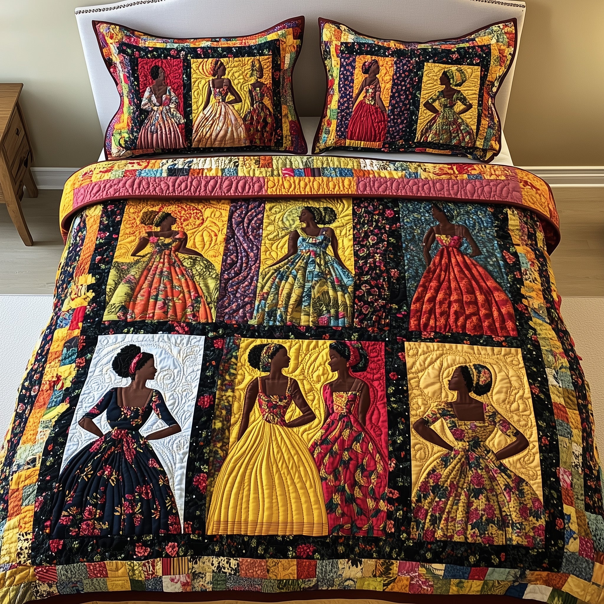 Juneteenth Quilted Bedding Set Duvet Cover Merchandise Themed Gifts For Black History Month