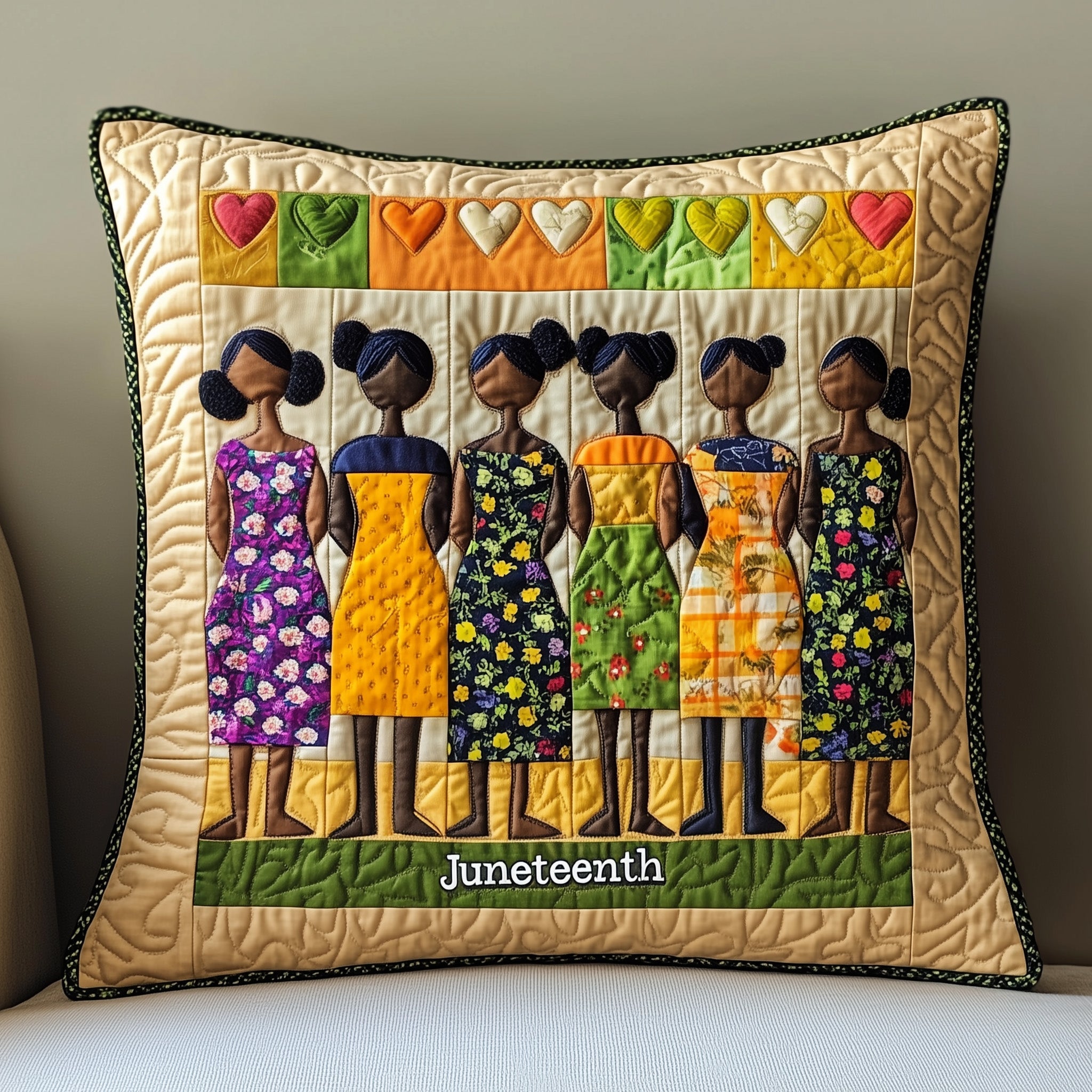 Juneteenth Quilted Pillow Case Decorative Pillow Cover MerchBest Gifts For Black History Month