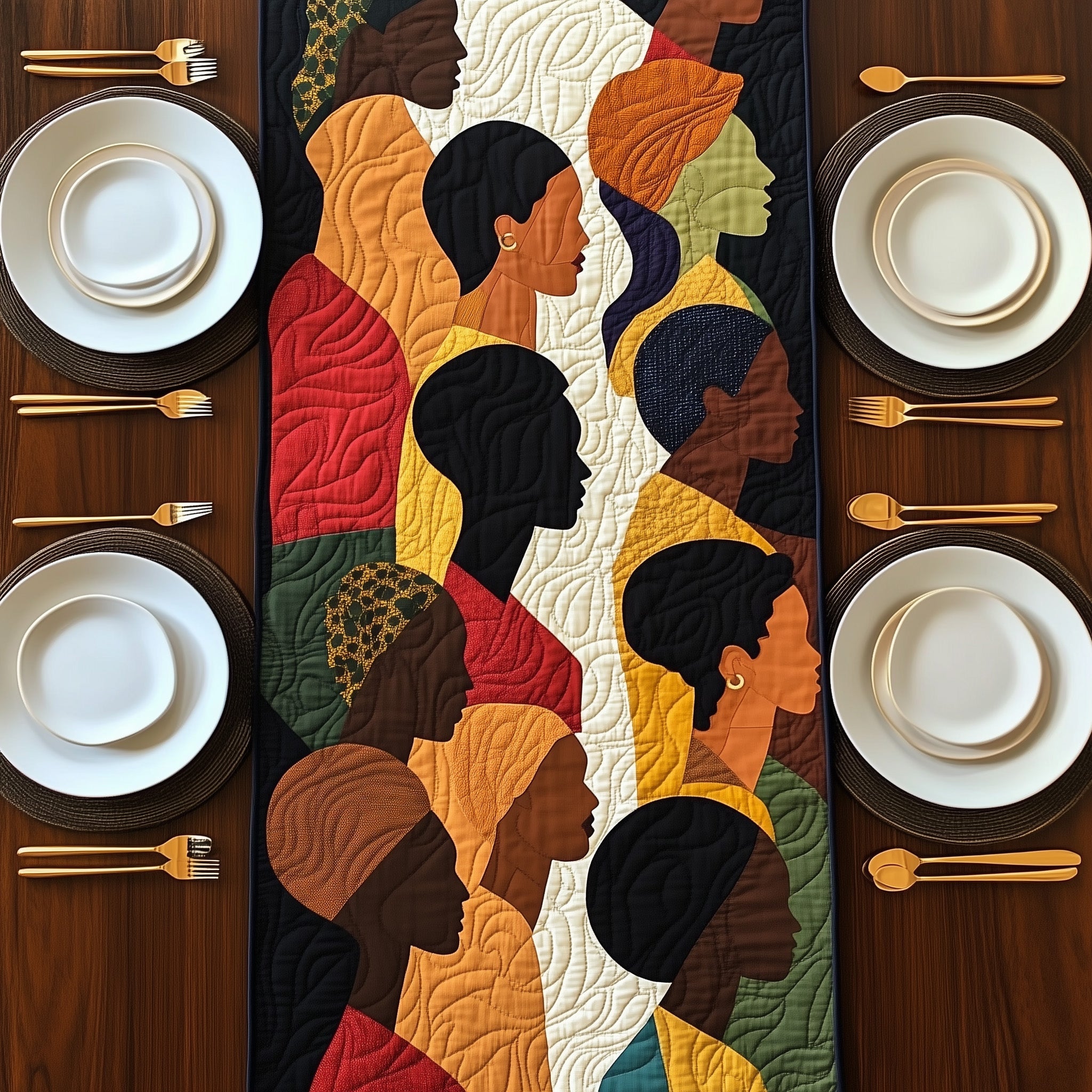 Juneteenth Quilted Table Runner Christmas Table Runner for Family Meals