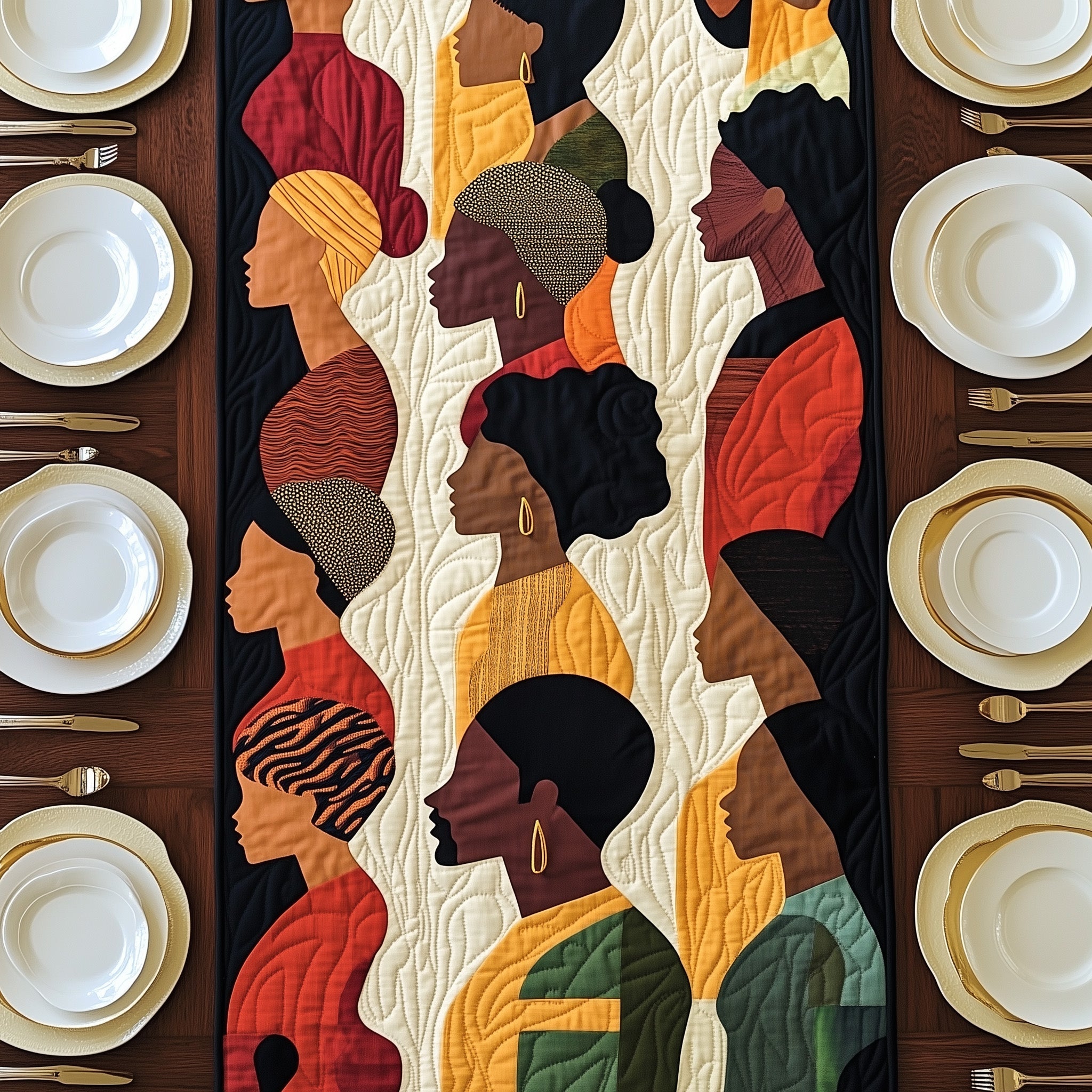 Juneteenth Quilted Table Runner Holiday Table Runner for Kitchen Decor
