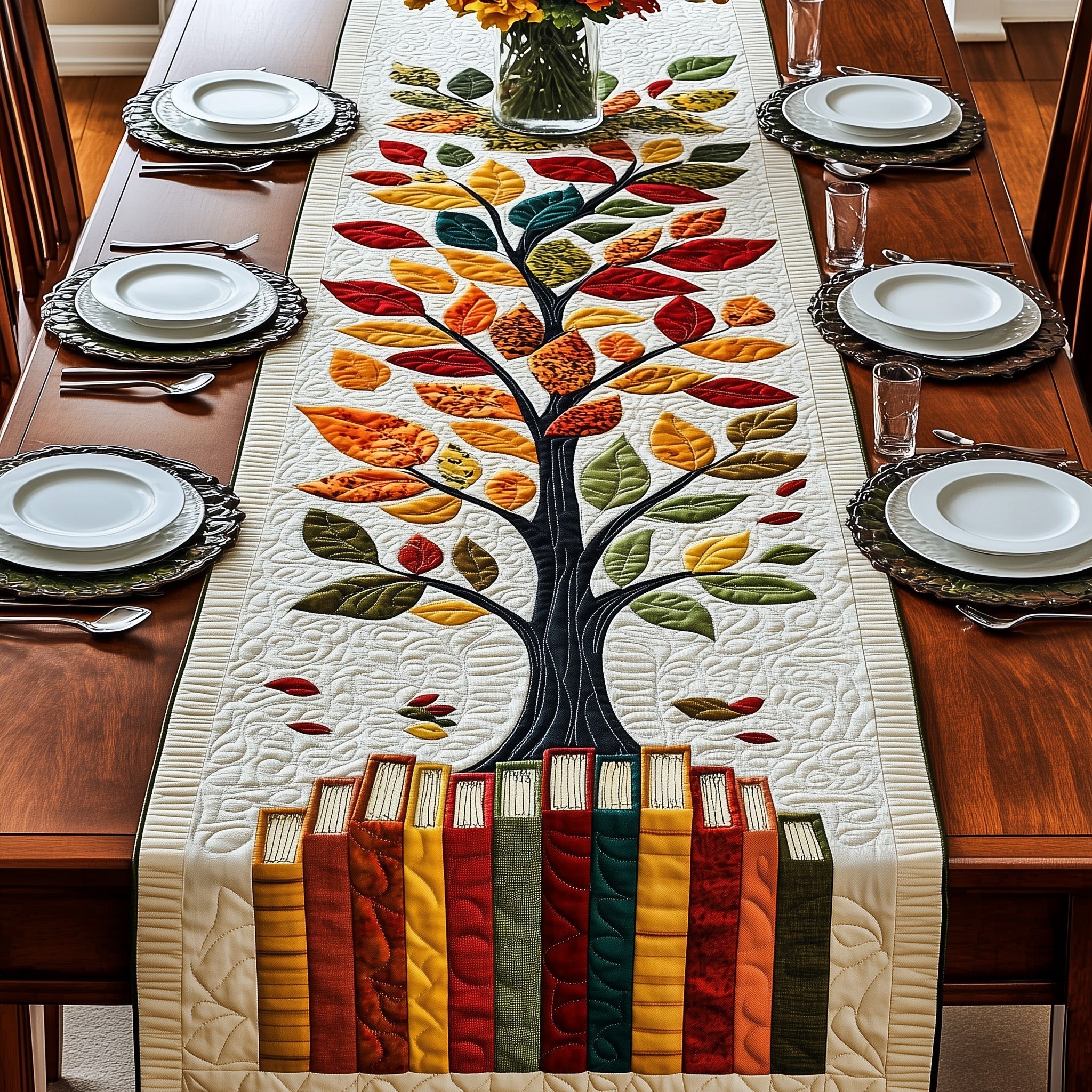 Juneteenth Wisdom Tree Quilted Table Runner Holiday Table Runner Decoration