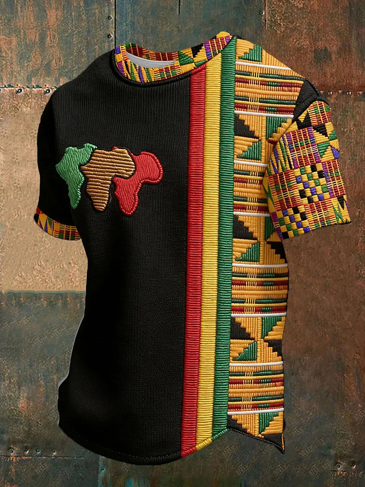 Juneteeth Art Black Pride T-Shirt Black Heritage Map Clothing Gift For Father's Day