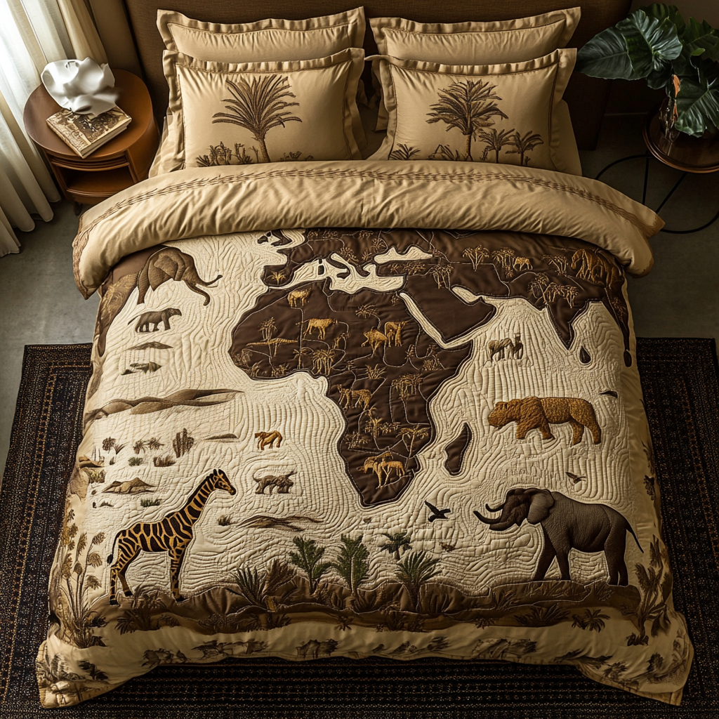 Jungle Embrace Quilted Bedding Set Cool Bedroom Decor Melanin African American Gifts