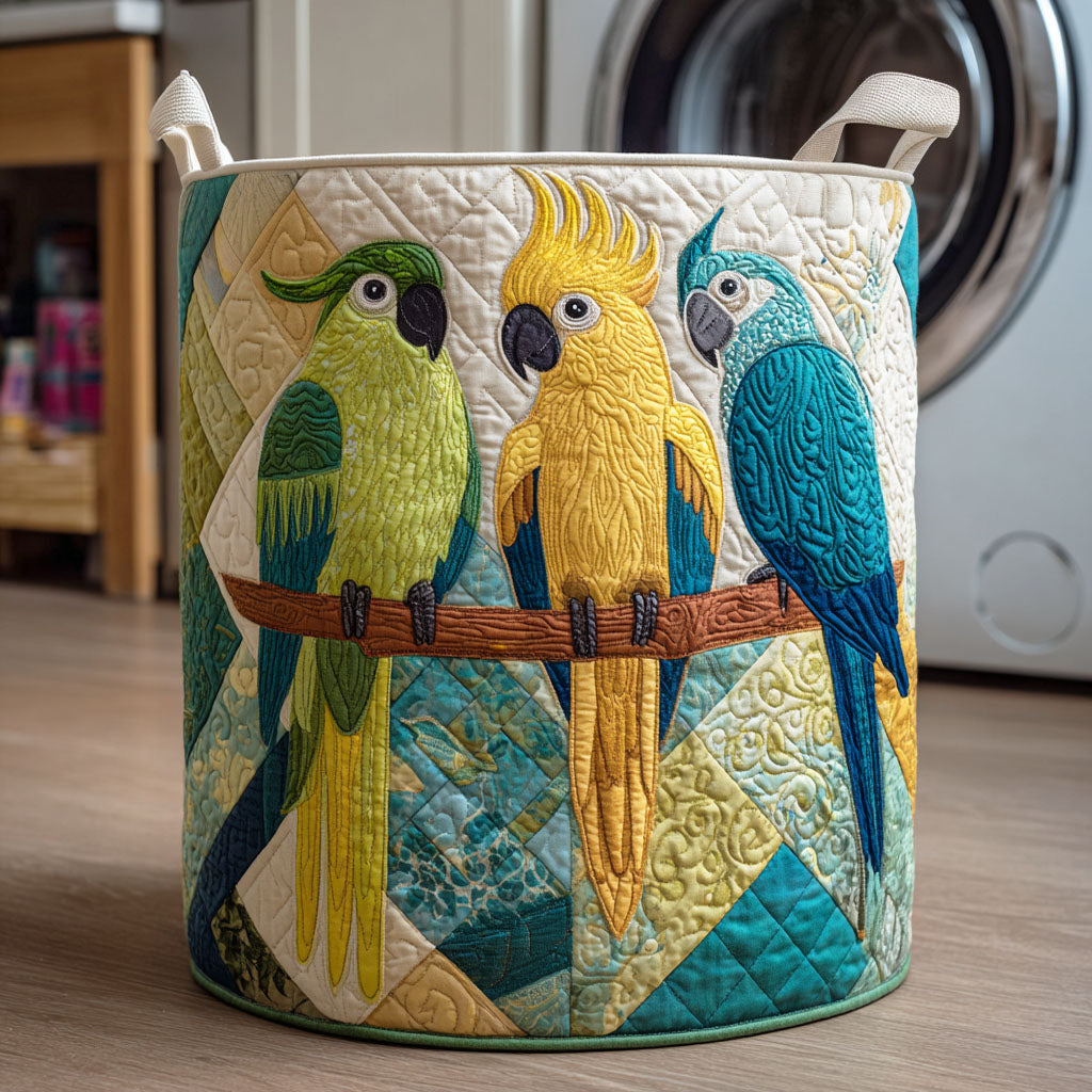 Jungle Feather Quilted Laundry Basket Father's Day Merch Gift