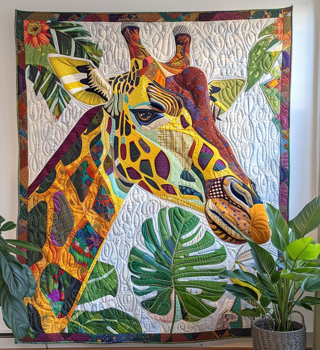 Jungle Giraffe Quilted Blanket Giraffe Presents For Hers