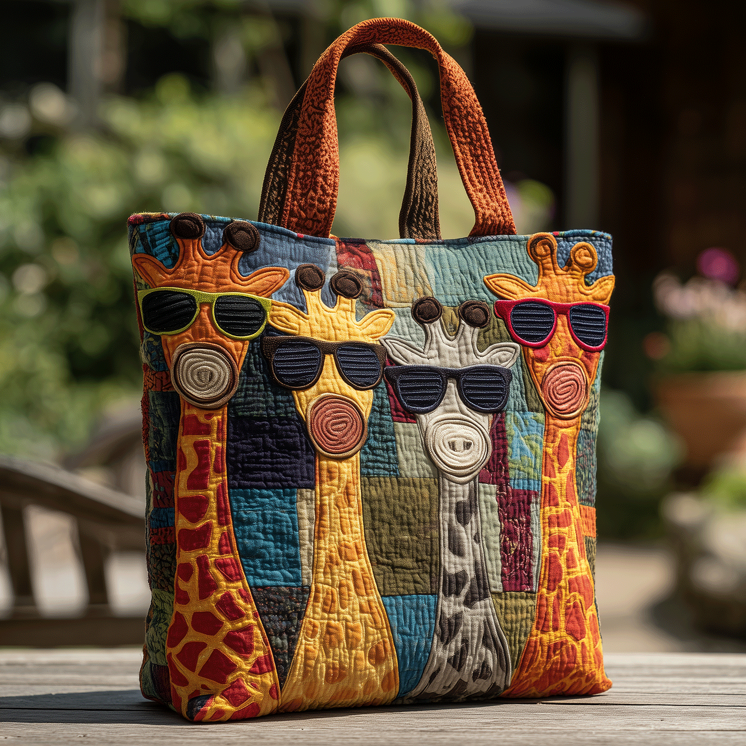 Jungle Giraffe Quilted Tote Bag Giraffe Gifts For Him