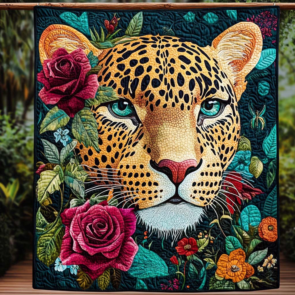 Jungle Jewel Quilted Blanket Leopard Blanket Leopard Gifts For Her