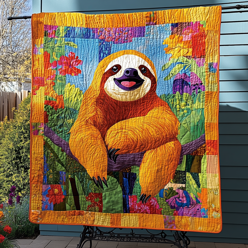 Jungle Nap Time Quilted Blanket Sloth Present Ideas
